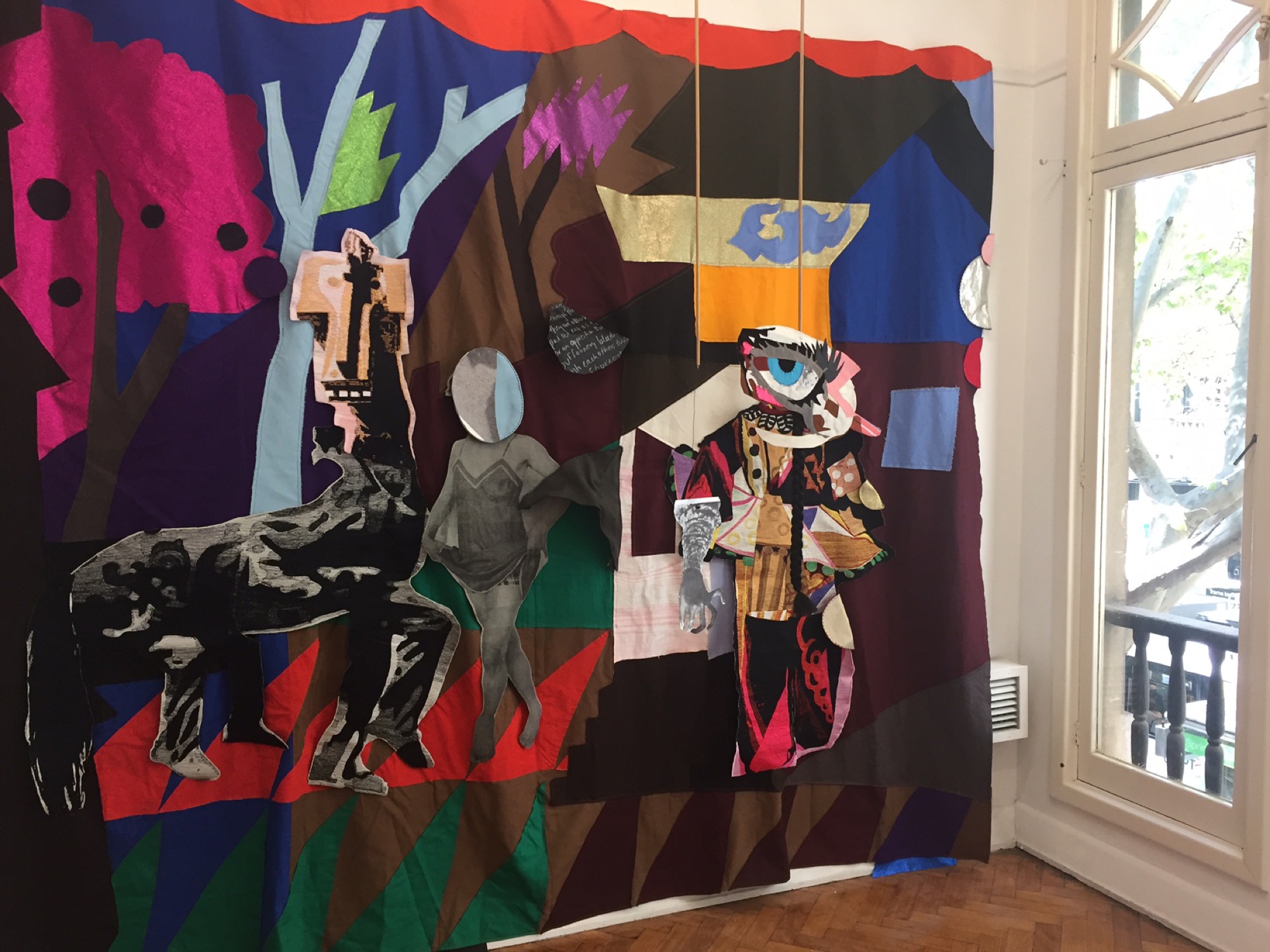 Sally Smart, <em>Performance/Punokawan (Chout Rehearsal)</em>, 2017. Courtesy the artist and Sarah Scout Presents