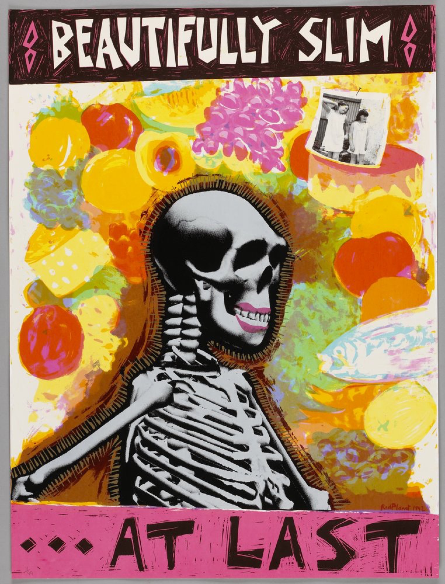 Carol Porter<br />
<em>Beautifully slim</em>, 1992 colour screenprint. Courtesy of the artist