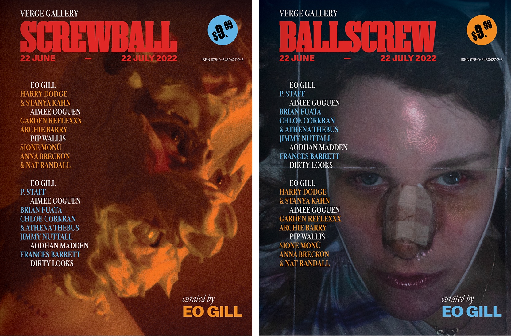 <em>Screwball,</em> 2022, offset printed, 60pp, 210 x 280mm, softcover, edition of 500. Editor: EO Gill. Design: Ella Sutherland. Cover images: Athena Thebus and Chole Corkran.