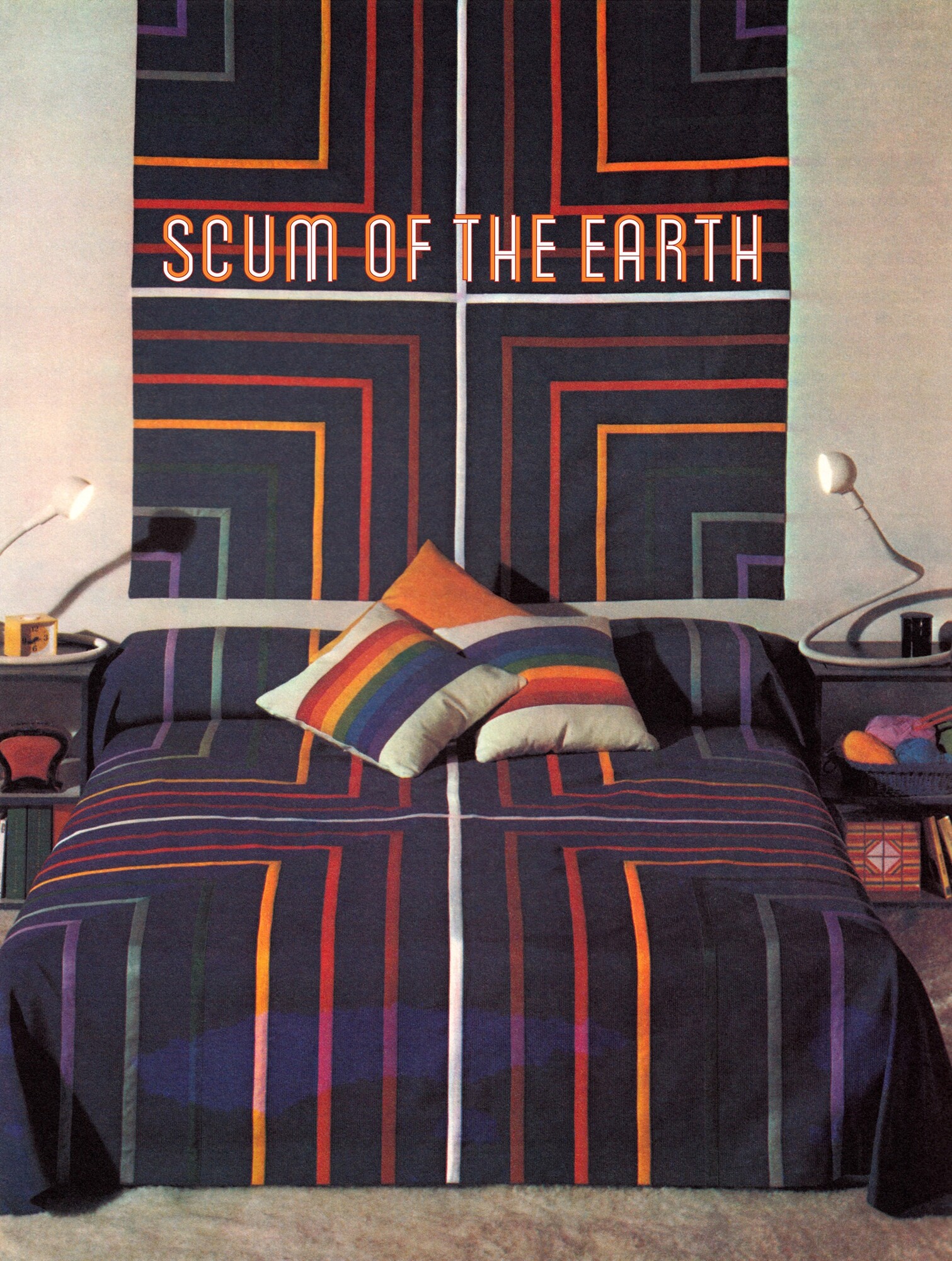 Tony Garifalakis, <em>Scum Salon #2</em>, 2022, low viscosity silk screen print on cotton-linen blend, 192 x 143cm, Sarah Scout Presents. Courtesy the artist and Sarah Scout Presents, Melbourne.