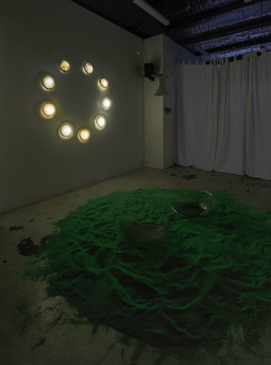 Installation view of Gab Nehrybecki, <em>World Mediation</em>, 2022, TCB Gallery, Brunswick. Photo: Courtesy of the artist