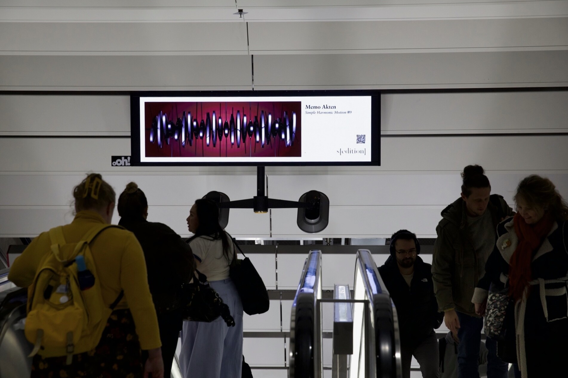 <p>Memo Akten, <em>Simple Harmonic Motion # 9 </em>(2013), 1 minute and 39 seconds, $32, edition of 250 (89 sold). State Library Station. Photo: Paddy Hay</p>