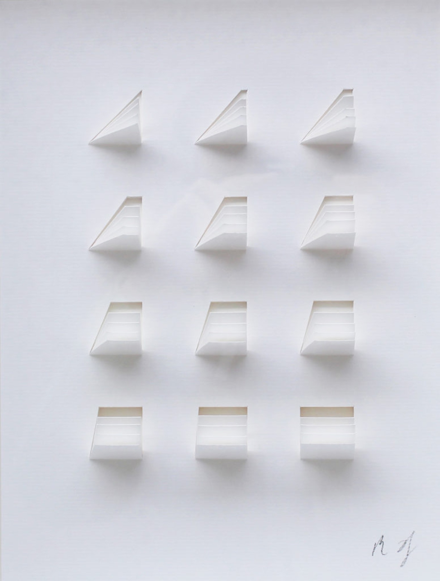 Robert Jacks, <em>45-90 paper cut</em> 2012, paper, 28.0 x 21.0 cm. Collection of McClelland Sculpture Park + Gallery. Donated through the Australian Government's Cultural Gifts Program by Lyn Williams AM, 2013.