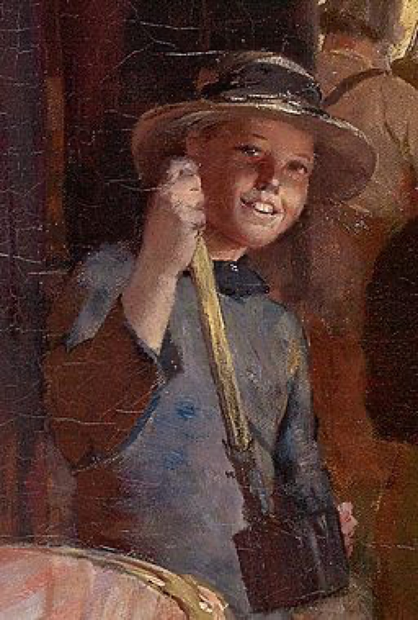 Tom Roberts, <em>Shearing the Rams</em> (Detail) (1888-90), oil on canvas, 119.4 x 180.3 cm, National Gallery of Victoria, Felton Bequest, 1932.