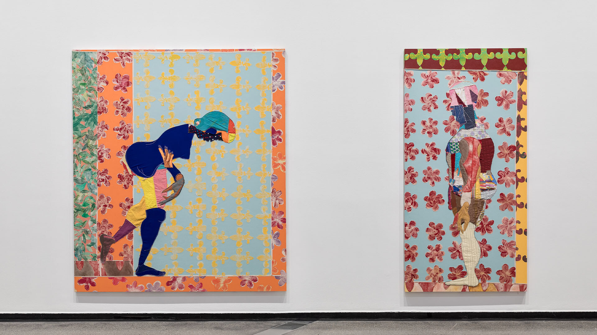 <p>Tschabalala Self, <em>Submission </em>2025 and <em>Humility </em>2025, installation view, Australian Centre for Contemporary Art, Melbourne, 2025. Courtesy the artist, Pilar Corrias, London, Galerie Eva Presenhuber, Zurich / Vienna and Petzel Gallery, New York. Photograph: Andrew Curtis.</p>