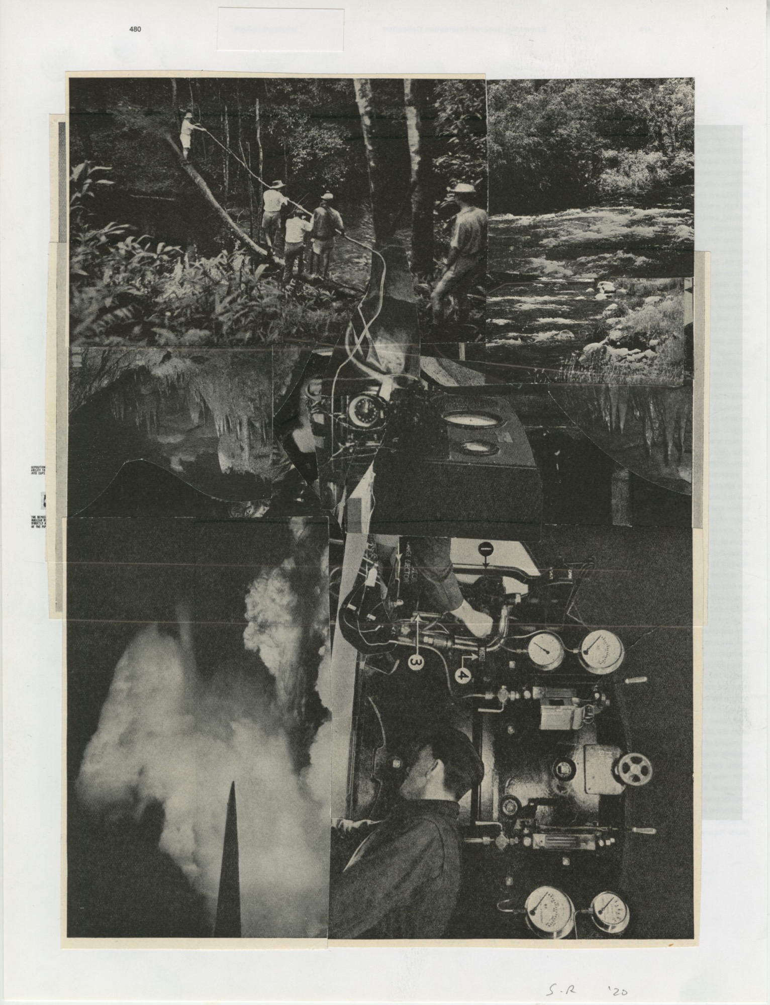 Stuart Ringholt, <em>Page 480</em>, 2020, collage, 41.5 x 34 cm, framed. Courtesy the artist and STATION.