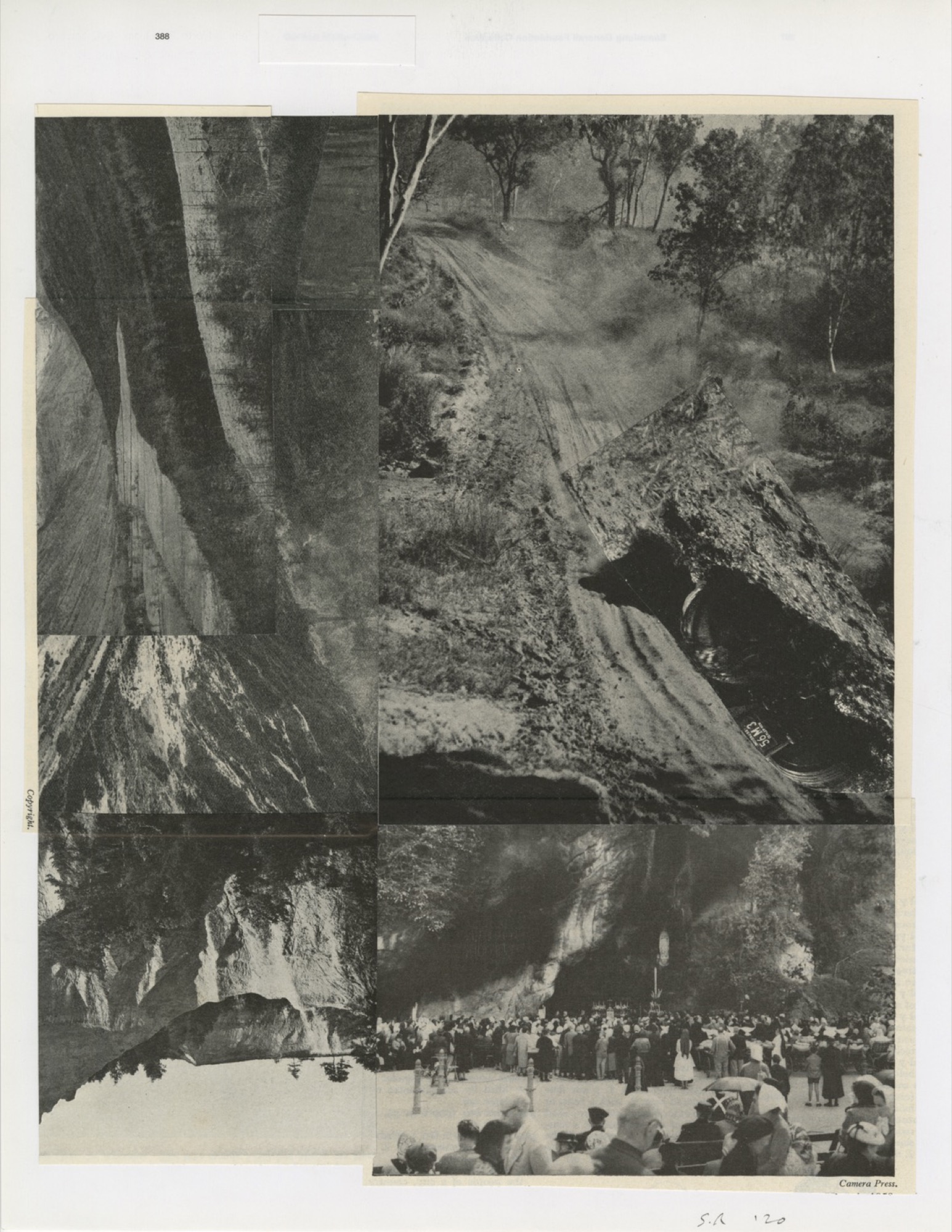 Stuart Ringholt, <em>Page 388</em>, 2020, collage, 41.5 x 34 cm, framed. Courtesy the artist and STATION.