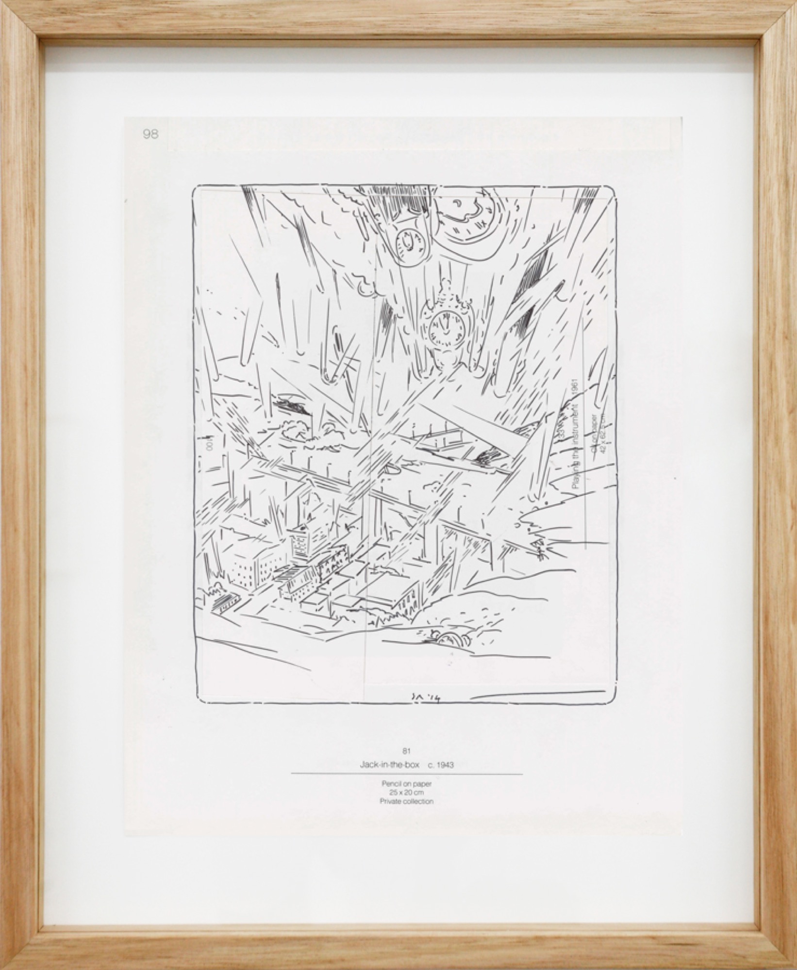 Stuart Ringholt, <em>Page 98</em>, 2014, Ink and collage on offset paper, 31.5 x 24 cm