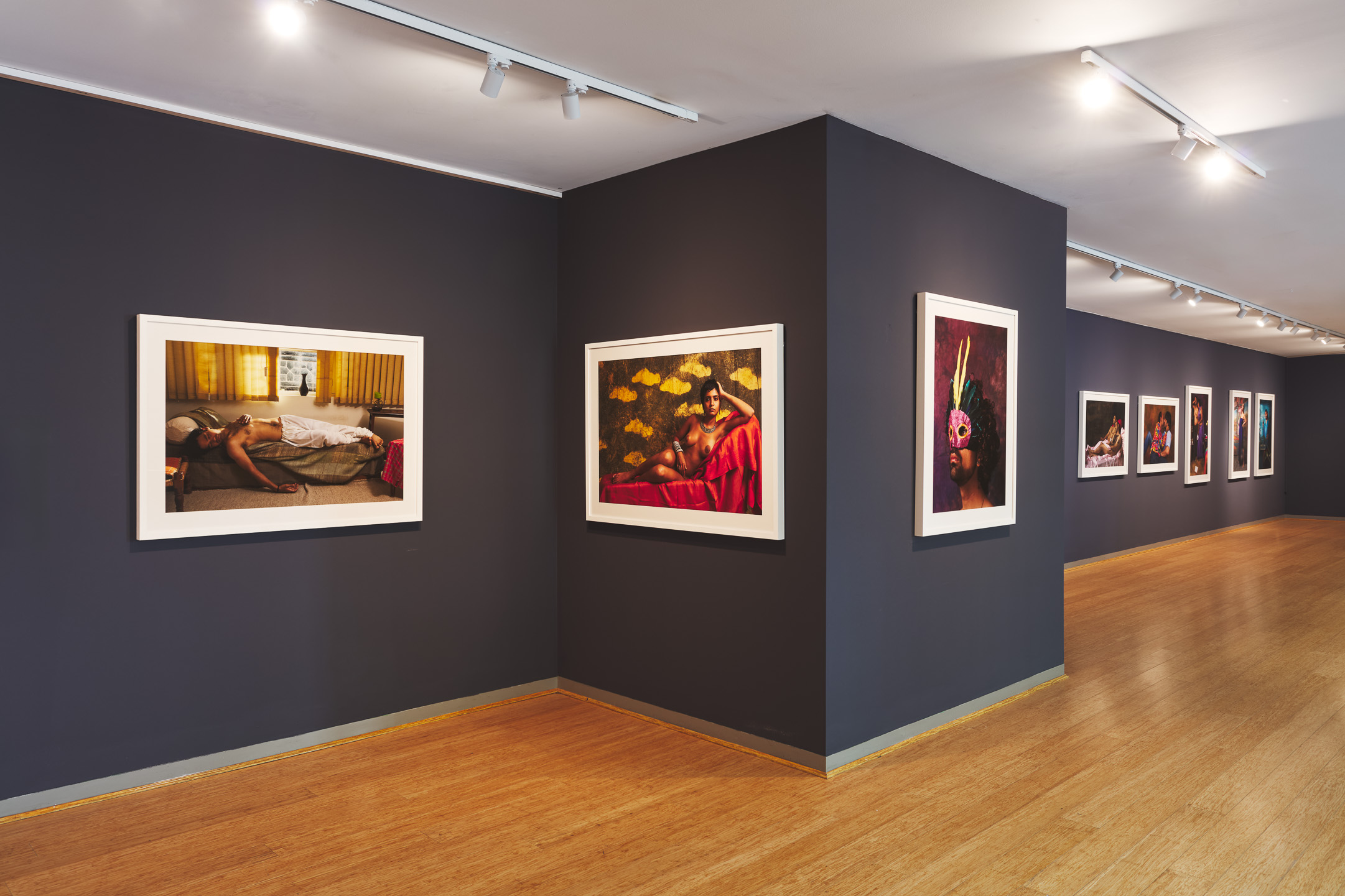 Installation view of Sunil Gupta, <em>The New Pre-Raphaelites</em>, 2008, exhibited at Wyndham Art Gallery, 2024. Image courtesy of the artist and Autograph Gallery London. Photo: Christo Crocker