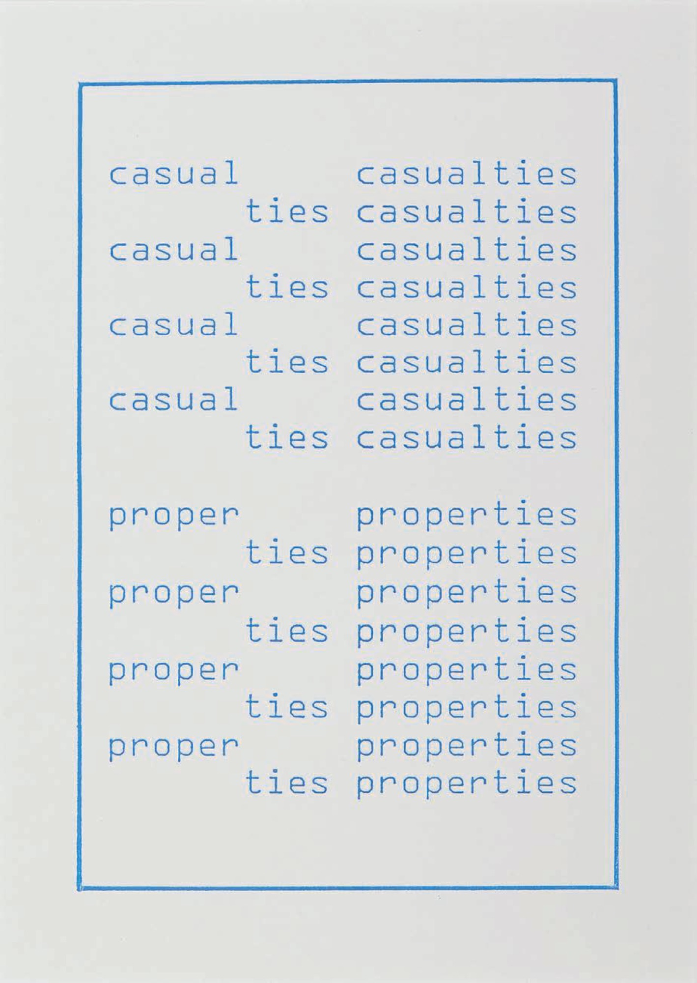 Ruth Cowen, <em>casual ties</em>, c.1980, offset print on bromide, 42 x 29.5 cm. Heide Museum of Modern Art, Gift of the Ruth Cowen Literary Estate 2011.
