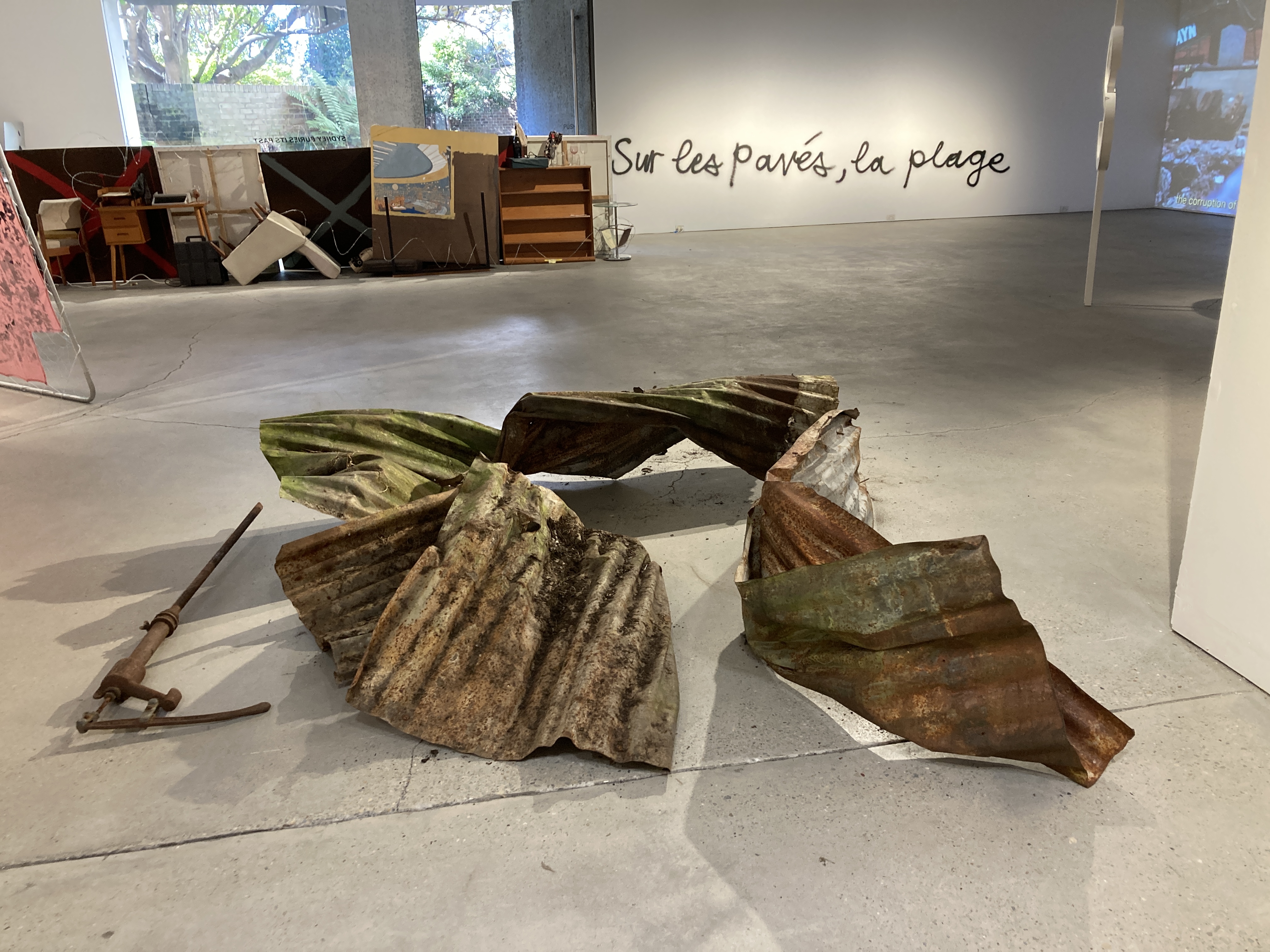 Jack Wotton, <em>Fragments / 01.01.2020 (2022)</em>, tin and pump from Wandella. Photo: Maja Baska