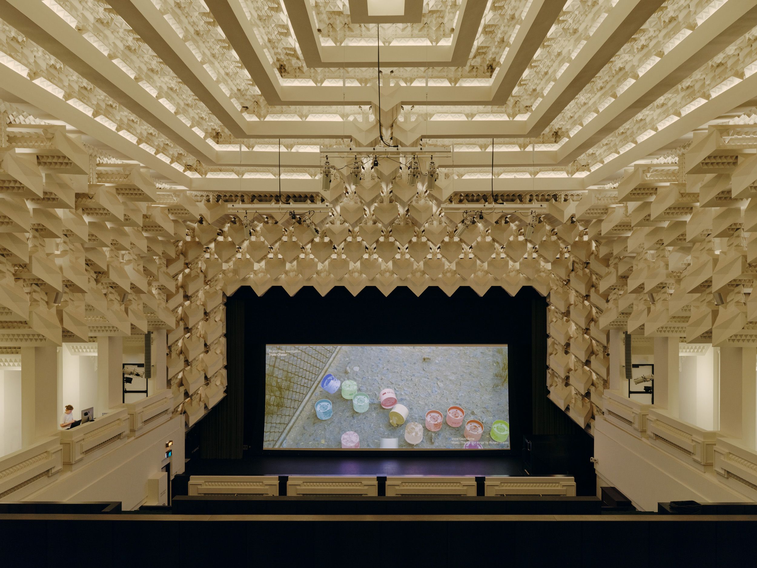 Installation view of Forensic Architecture, <strong>Cloud Studies</strong>, 2021, The Capitol. Photo: Tom Ross