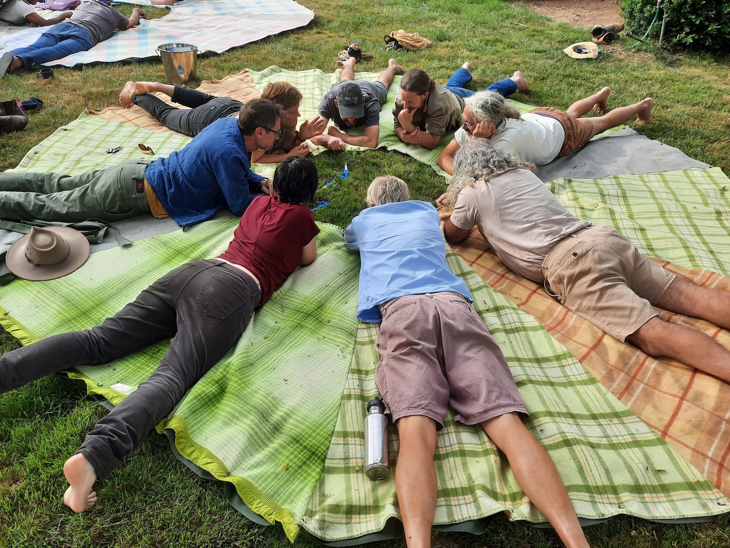 <p>Erika Watson, <em>Grazing Blanket, </em>2024,<em> </em>at Mulloon Creek, NSW as part of the Mulloon Institute’s Country-centred and Creative Residency</p>