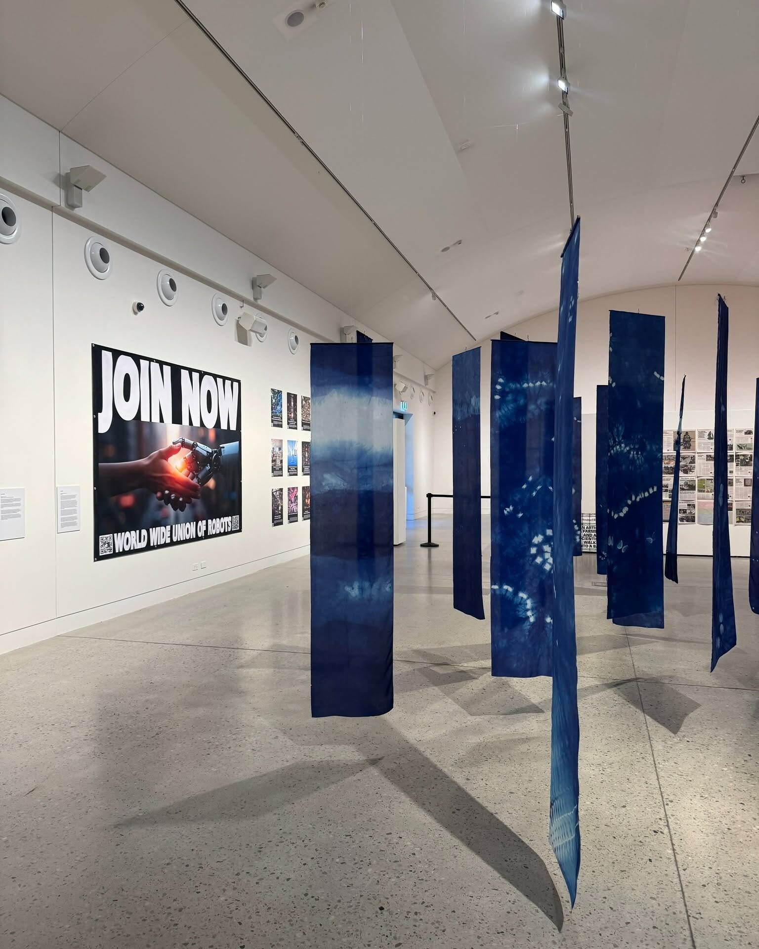 <p>Laura Fisher, <em>Silk Water, </em>2024, installation detail, <em>The Art of Adaptation: Culture Changes Everywhere, </em>Blue Mountains Cultural Centre, Katoomba, 2026. Photo: the author. </p>