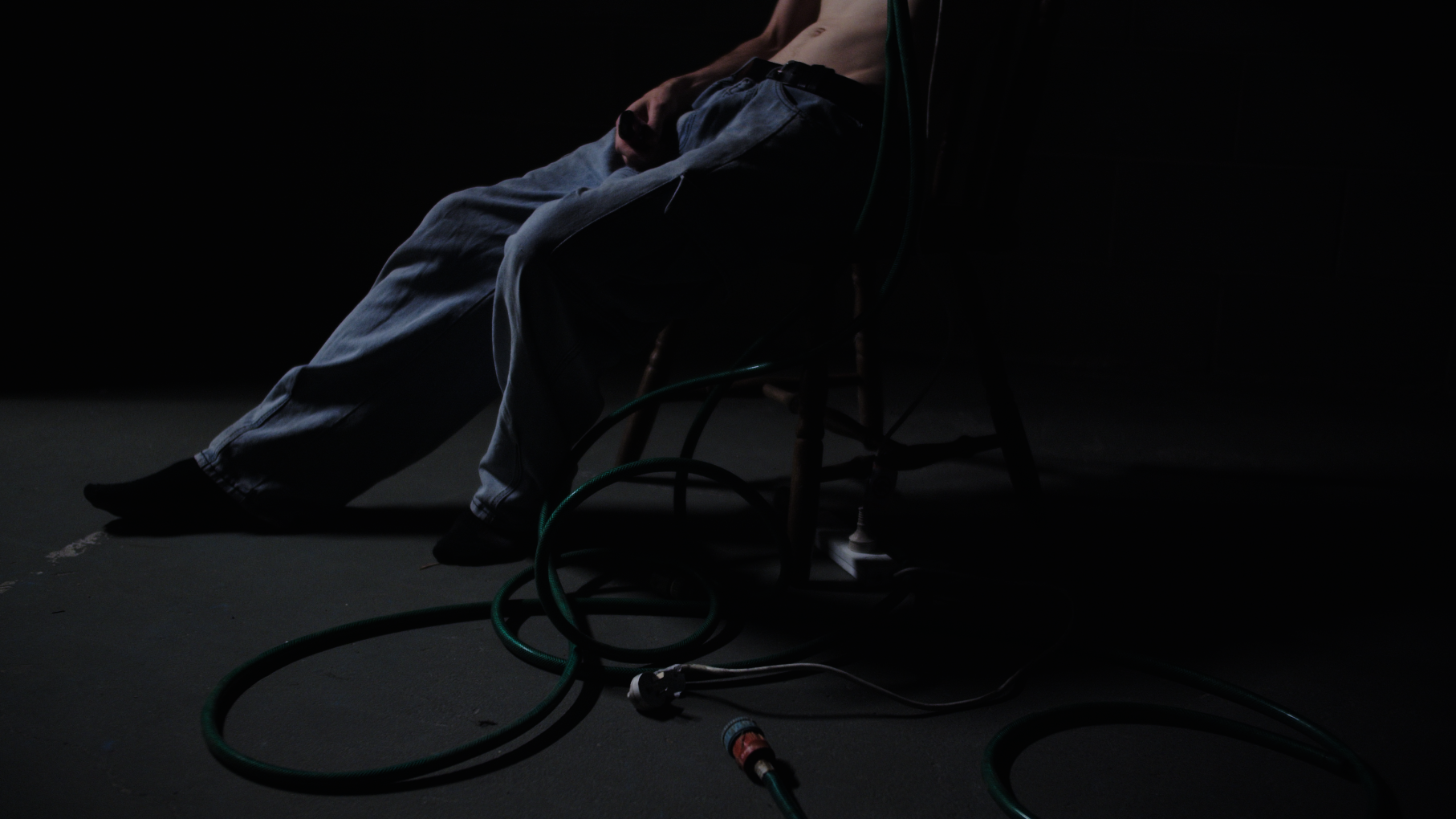 Jarrod Van der Ryken, <em>the buds on the trees and the night were still</em>. Installation detail (video still), Carpark Gallery, Brisbane 2024.