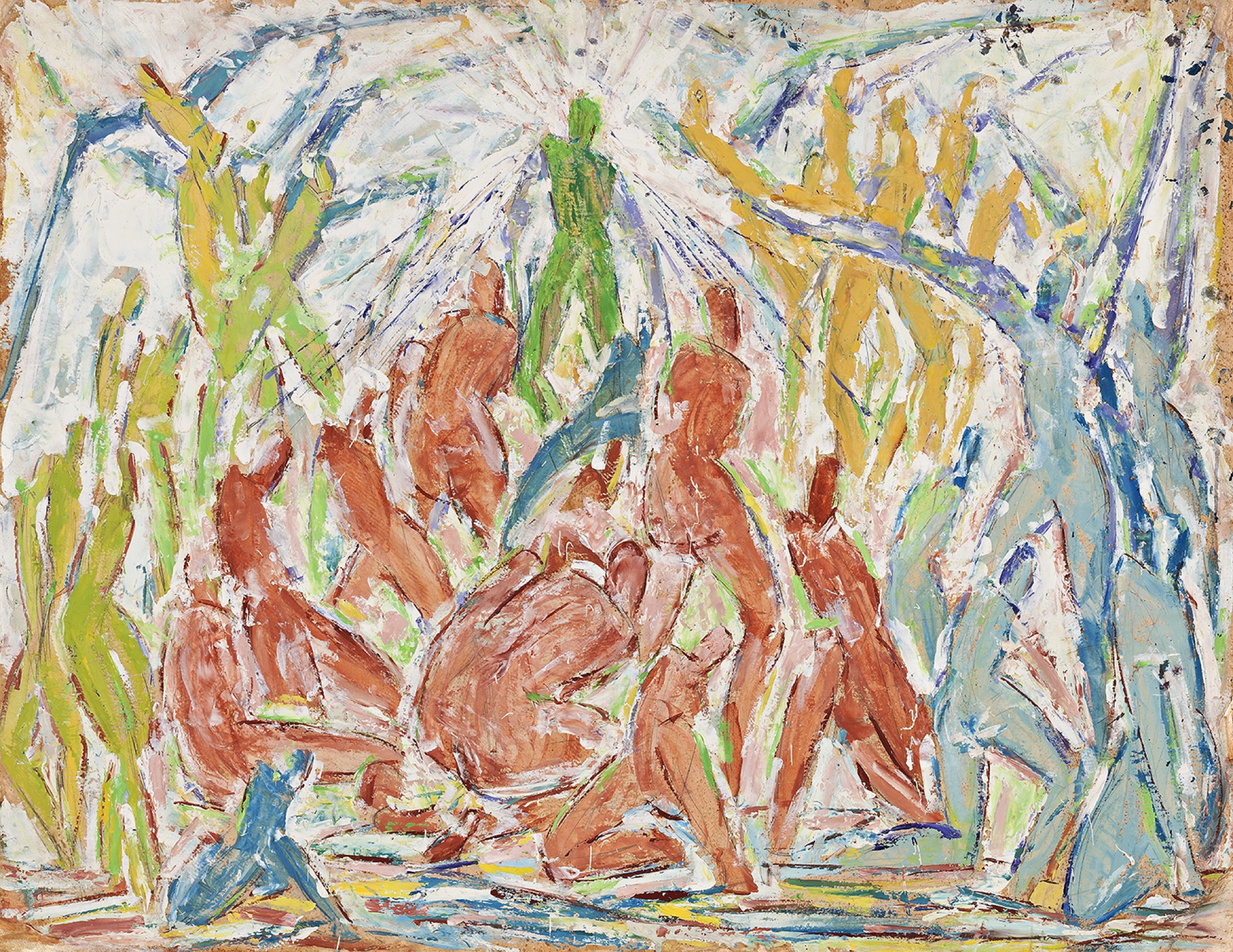 Roger Kemp, <em>Untitled</em>, 1935-40, oil on card, 81 x 110 cm, courtesy Charles Nodrum Gallery, Melbourne, © The Estate of Roger Kemp.