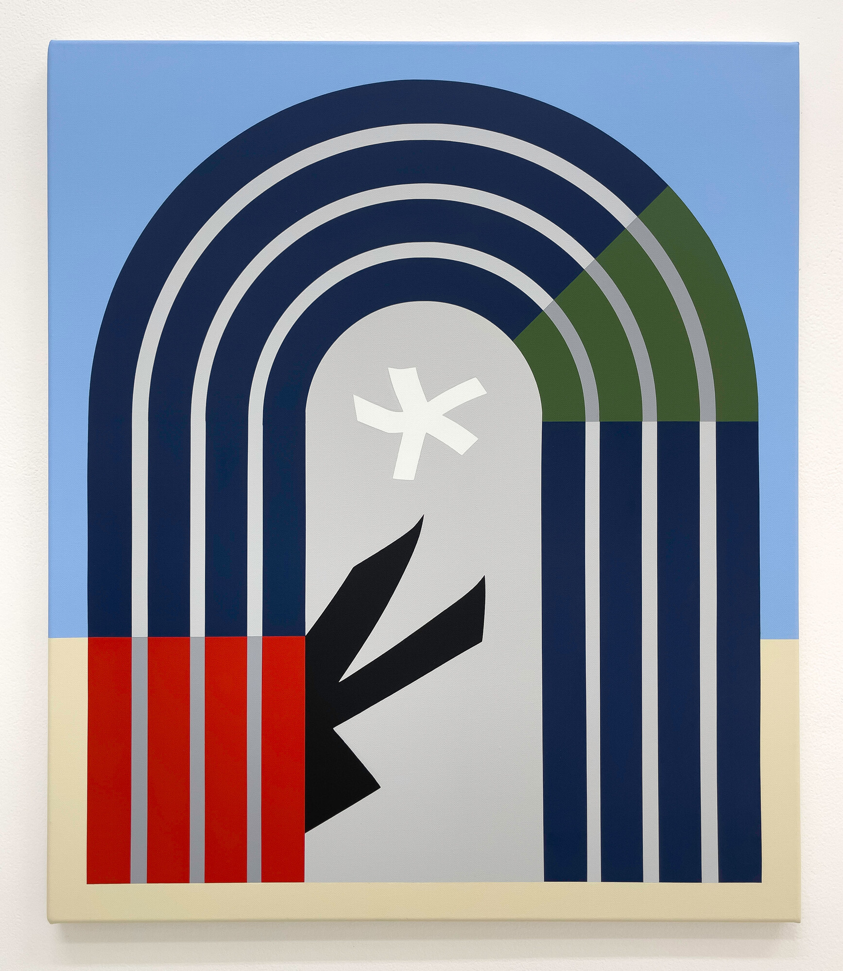 Ella Sutherland, <em>House Party II</em>, 2022, acrylic on linen, 76 x 66 x 2 cm. Courtesy of Futures and Sumer gallery, New Zealand.