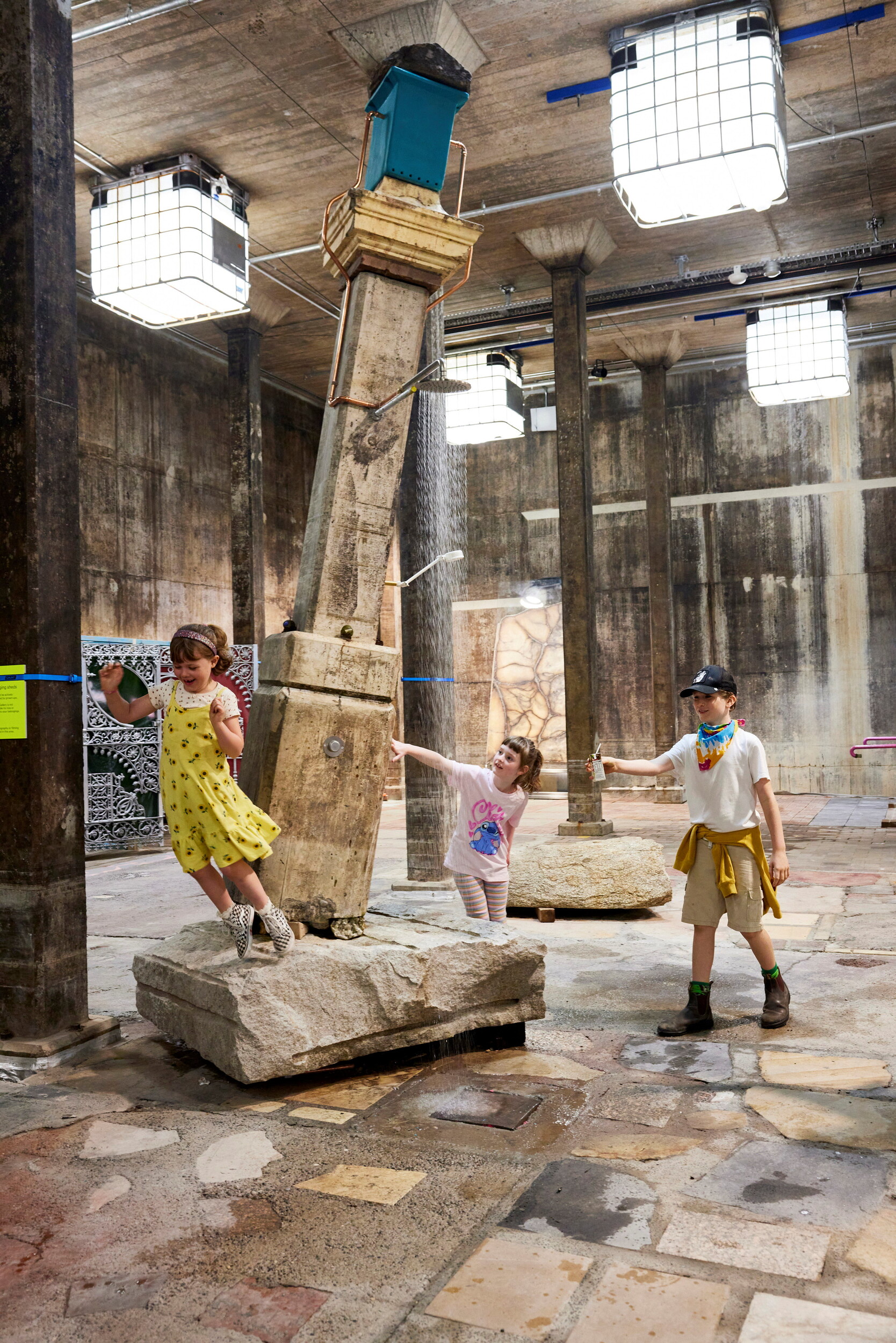 <p>Visitors in <em>Mike Hewson: The Key’s Under the Mat</em> in the Nelson Packer Tank at the Art Gallery of New South Wales, artworks © Mike Hewson, image © Art Gallery of New South Wales, Anna Kucera</p>
