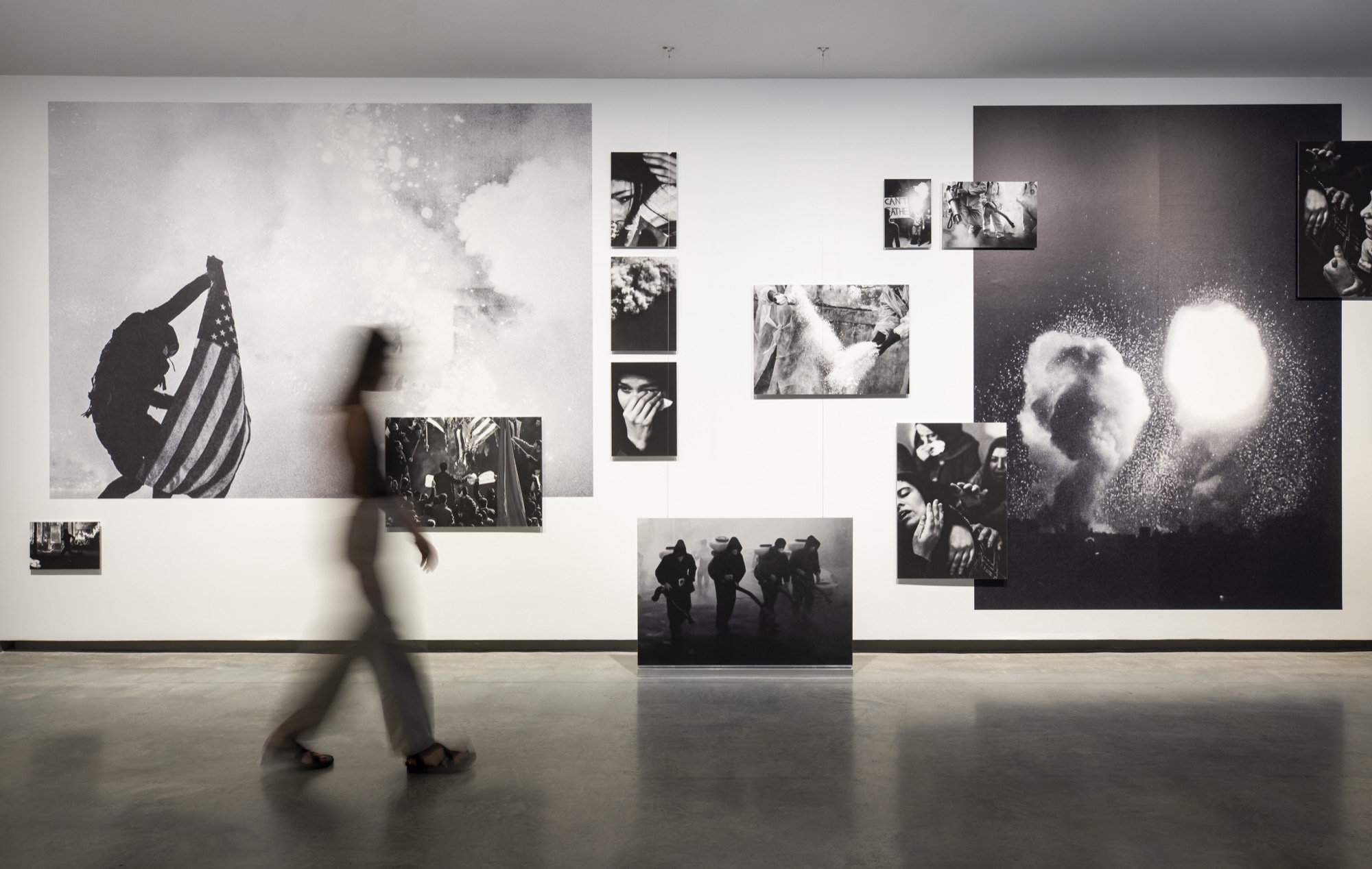 Hoda Afshar, <em>Aura (detail)</em>, 2020–23, installation view, The National 4: Australian Art Now, Museum of Contemporary Art Australia, Sydney, 2023, archival pigment prints on Dibond and PhotoTex, image courtesy and © the artist. Photograph: Anna Kučera