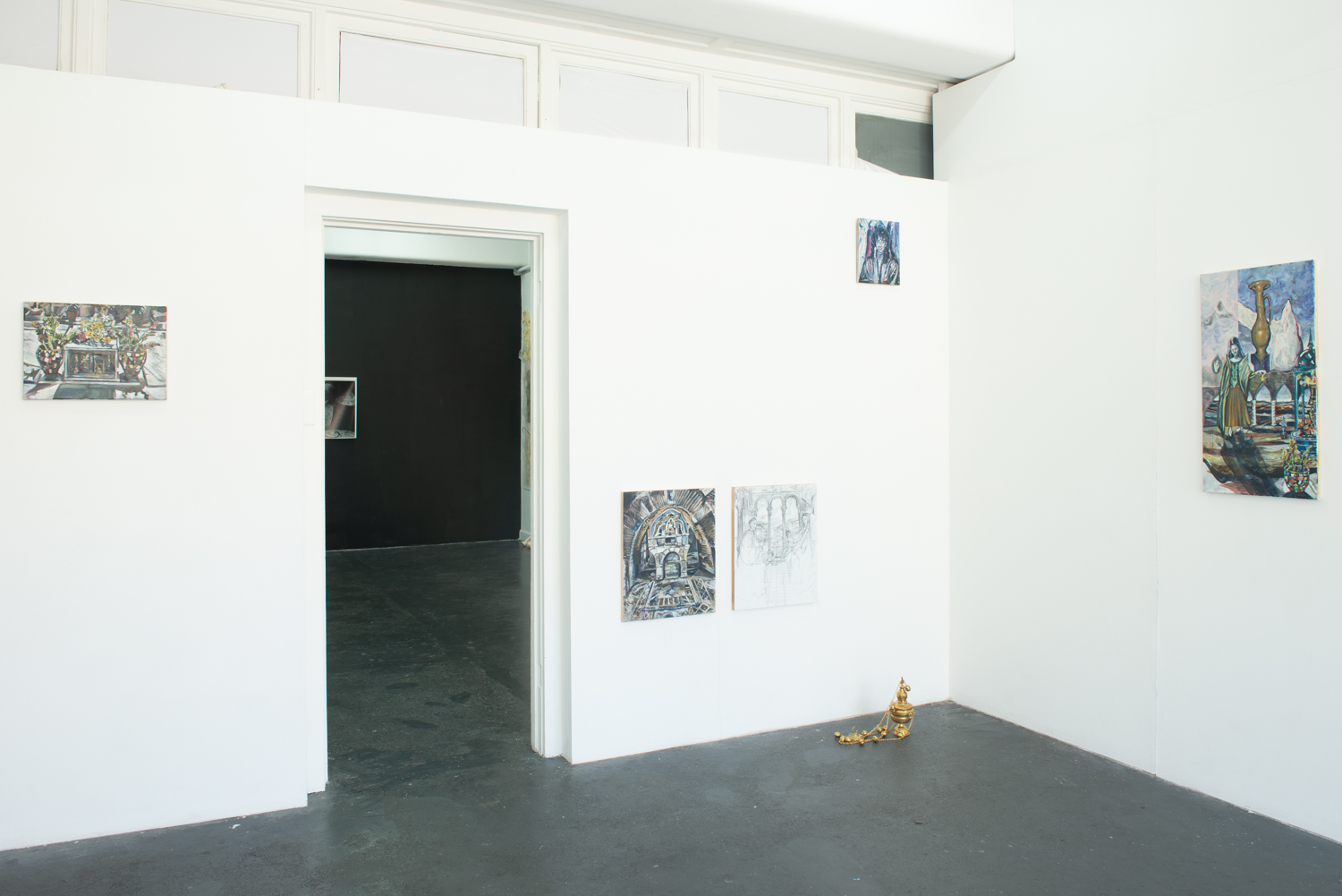 Installation view of <em>Debut XVIII: Livin’ on a Prayer</em>, curated by Sanja Pahoki and Nikos Pantazopoulos, Blindside, Melbourne, 2022. Photo: Nicholas James Archer