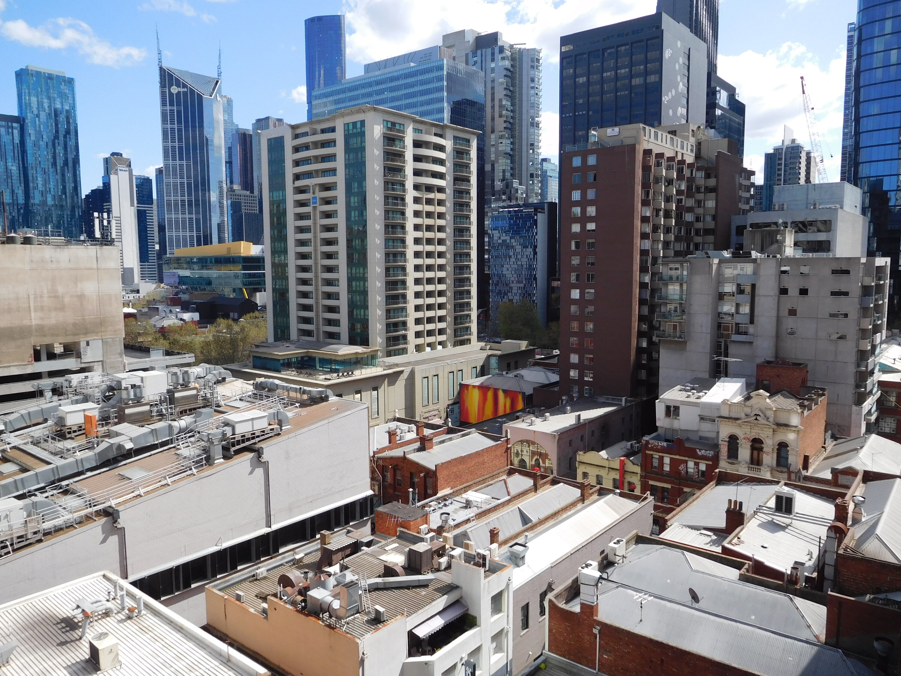 <p>View from the balcony of an apartment on the seventh floor of the Paramount Centre. Photograph by author.</p>