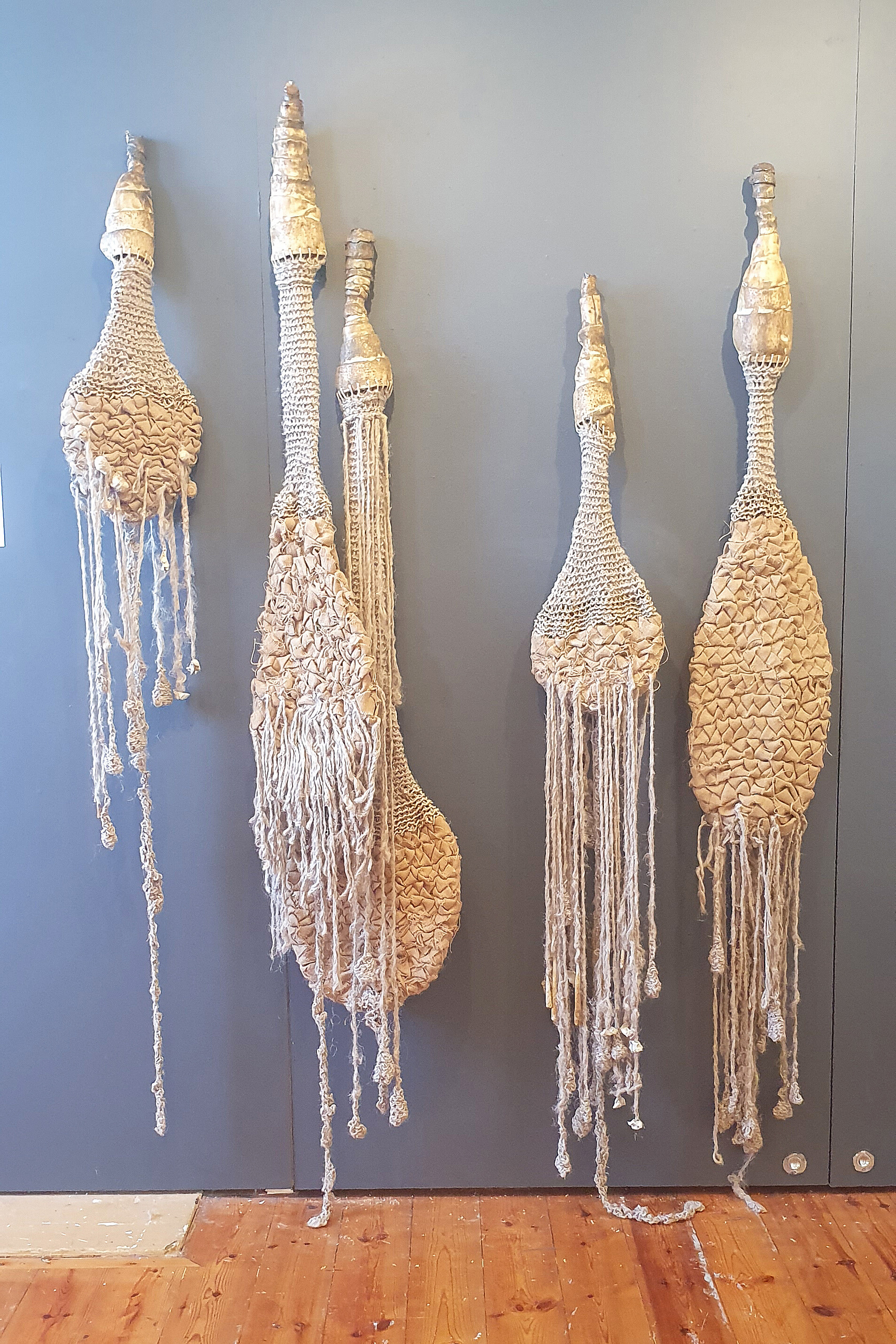 <p>Adeine Contreras, <em>Untitled, </em>2022, jute, linen twine, ceramic, 200 x 200 x 70 cm, East Gippsland Art Gallery. Photo: Akshatha Rangarajan</p>