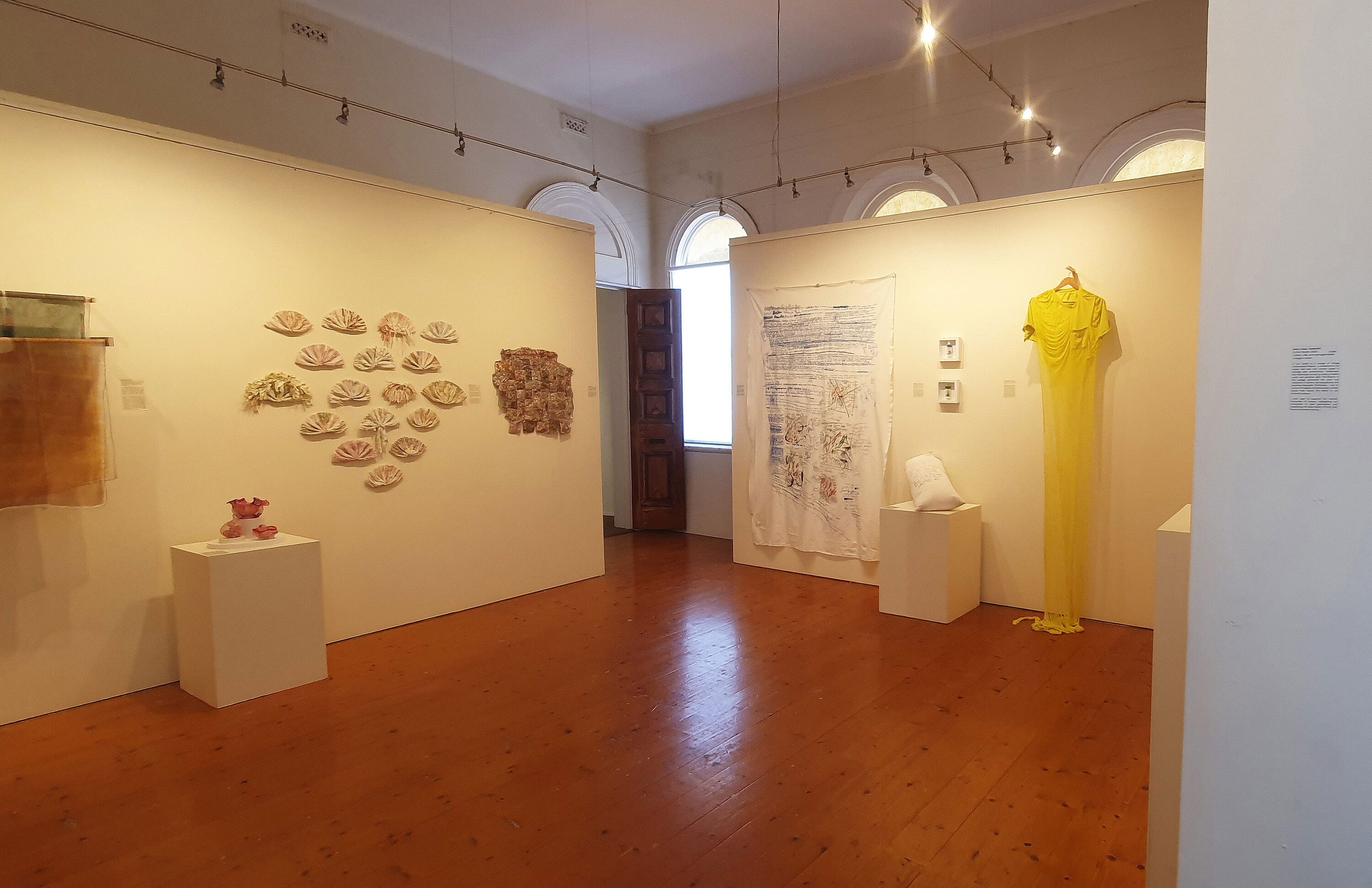 <p>Installation view of <em>The Third International Art Textile Biennale </em>at East Gippsland Art Gallery. Photo: Akshatha Rangarajan</p>