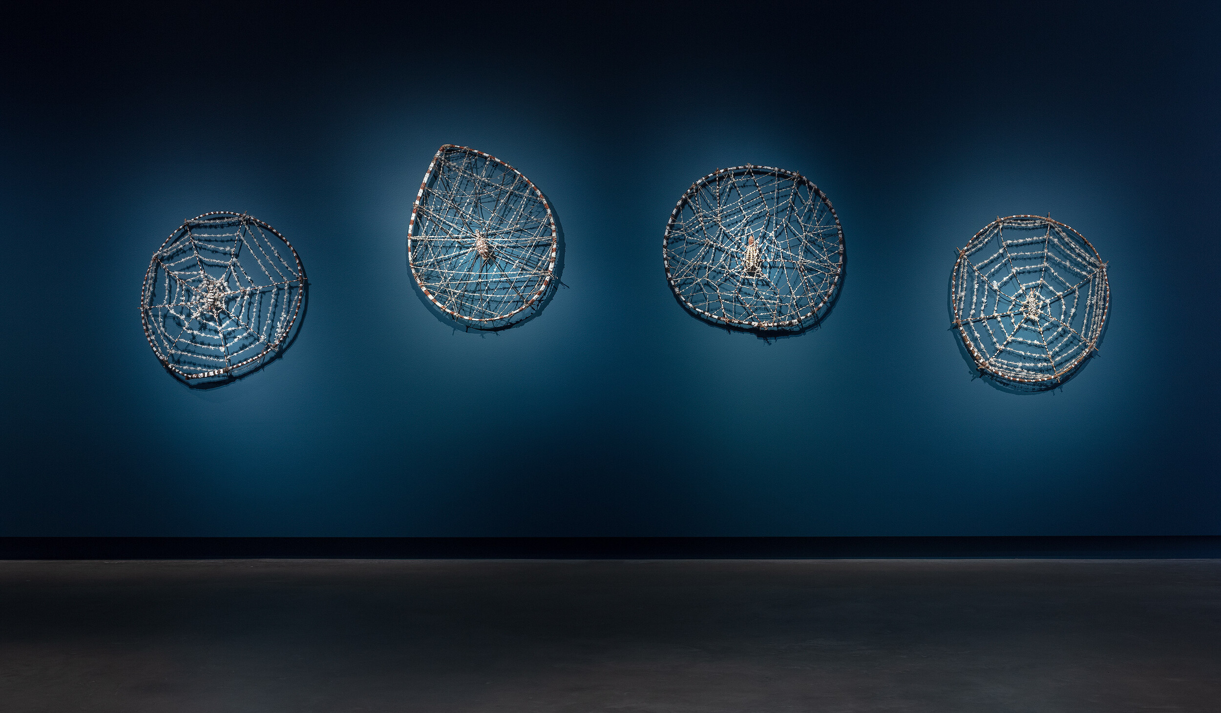 <p>Installation view of <em>The Veil</em>, Buxton Contemporary, the University of Melbourne. Featuring Lena Yarinkura, <em>Karrh (Spider)</em>, 2025. Photography by Christian Capurro</p>