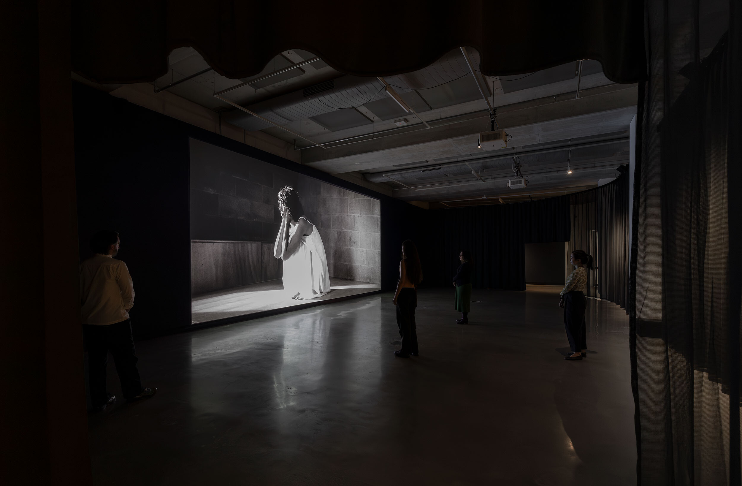 <p>Installation view of <em>The Veil</em>, Buxton Contemporary, the University of Melbourne. Featuring Hayley Millar Baker, <em>Eternity the Butterfly</em>, 2025. Michael Buxton Collection, the University of Melbourne Art Collection. Photography by Christian Capurro</p>