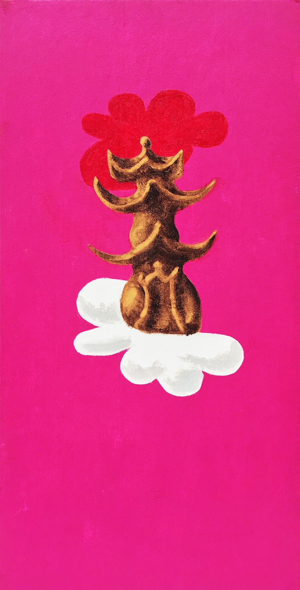 Tony Clark, <em>Chinoiserie landscape,</em> 1988, oil on canvas board, 50.8 x 25.4 cm.