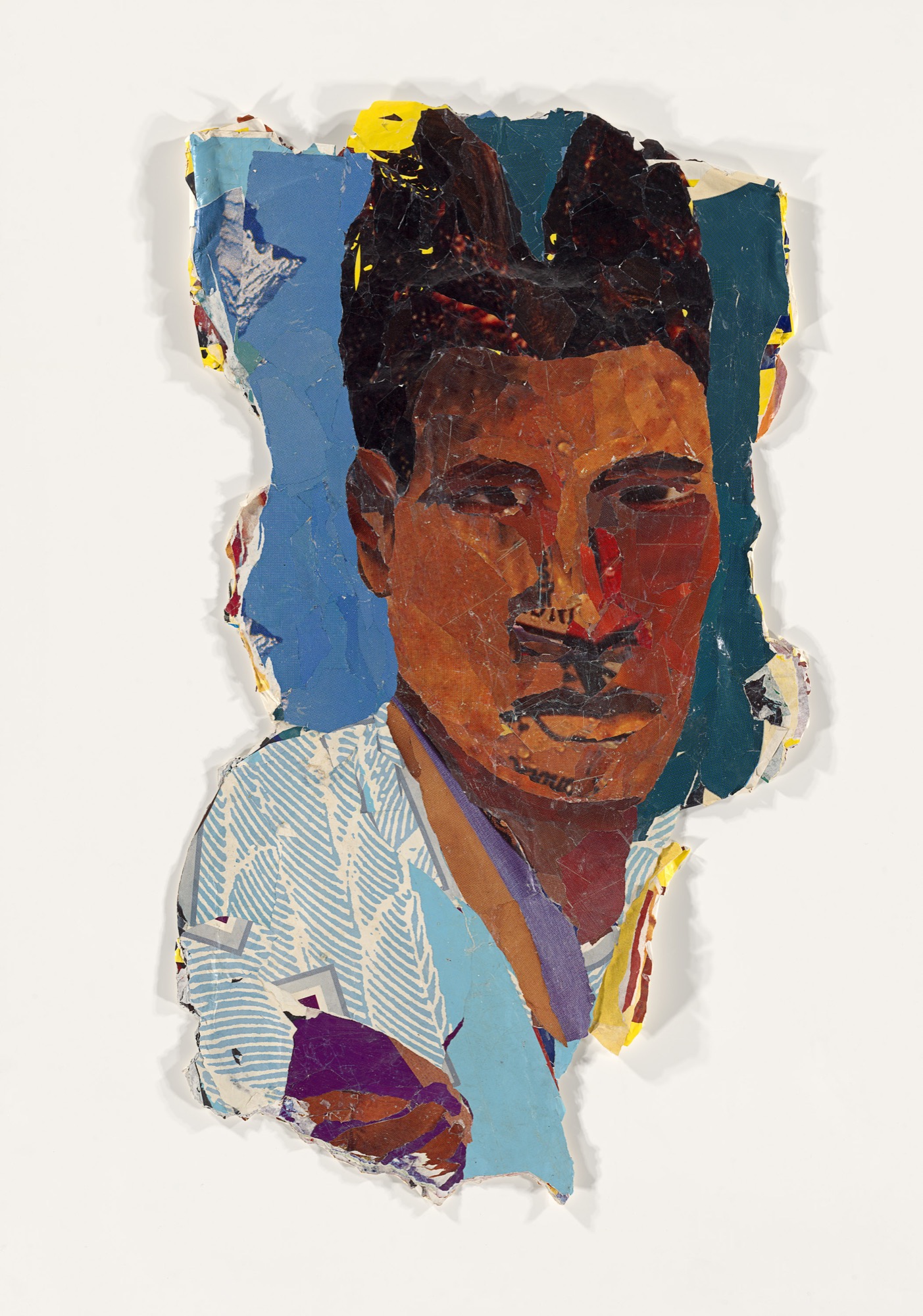 Kay Hassan, <em>Untitled</em> (2015), synthetic polymer paint on collage of torn printed paper. Courtesy the artist and Jack Shainman Gallery, New York.
