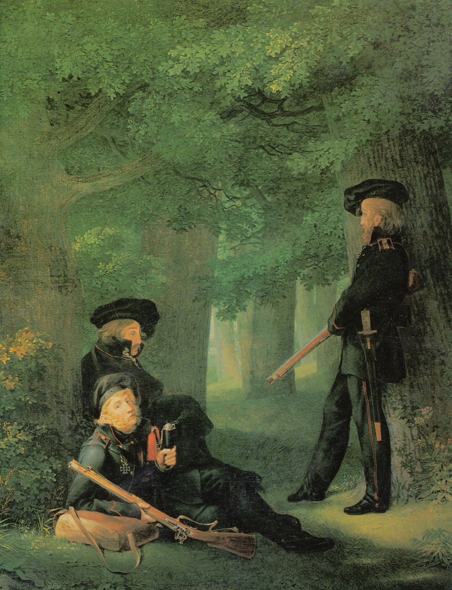Georg Friedrich Kersting, <em>Auf Vorposten (On Sentry Duty / At the Outpost)</em>, 1815, oil on canvas, 46 x 35 cm, Alte Nationalgalerie, Berlin, Germany. Public Domain.