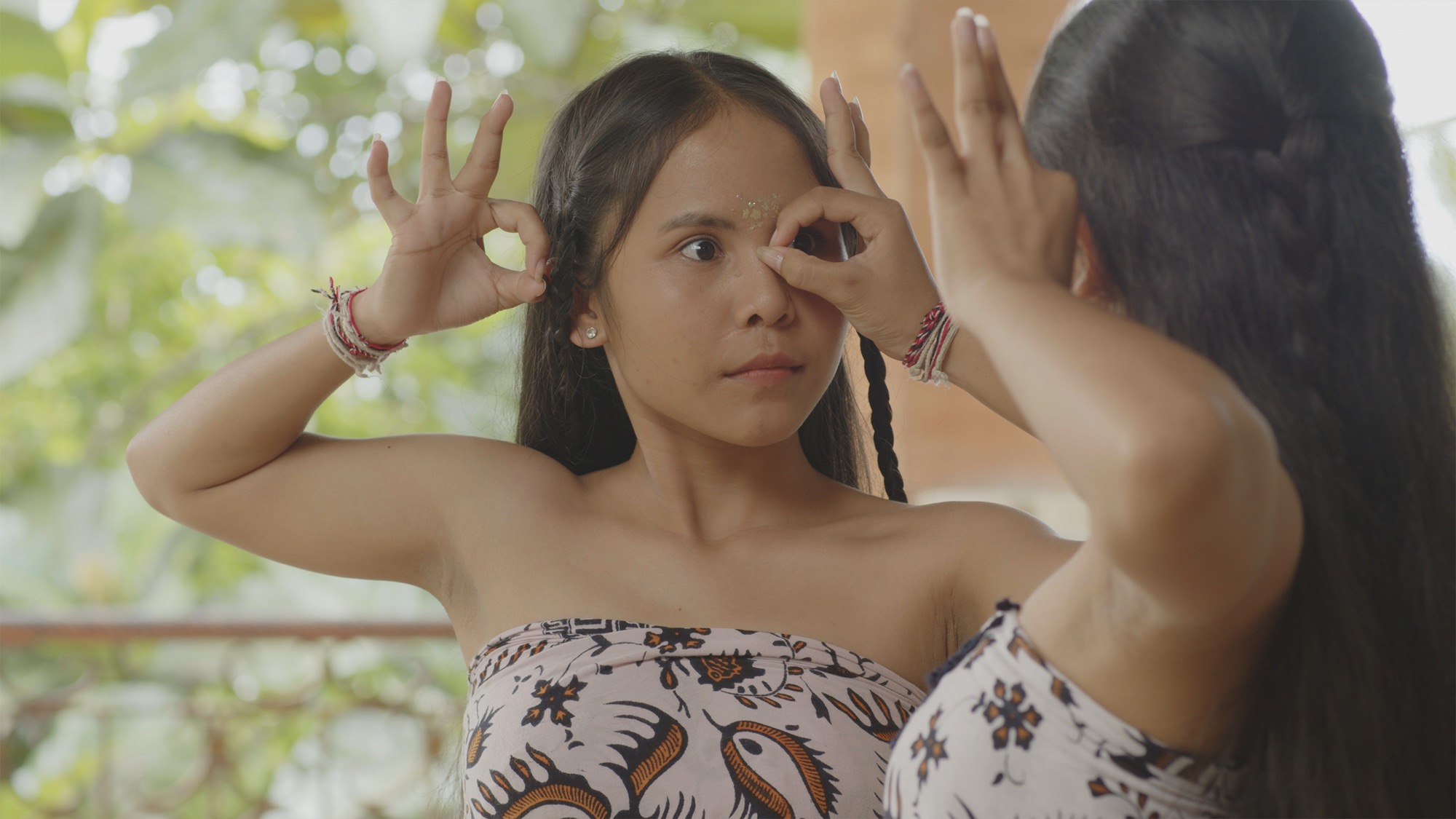 Leyla Stevens, working stills from <em>GROH GOH (Rehearsal for Rangda)</em>, 2023, single channel video stereo sound, 8 minute 57 second loop, TarraWarra Biennial 2023: ua usiusi fa’ava’asavili. Image supplied by the artist.