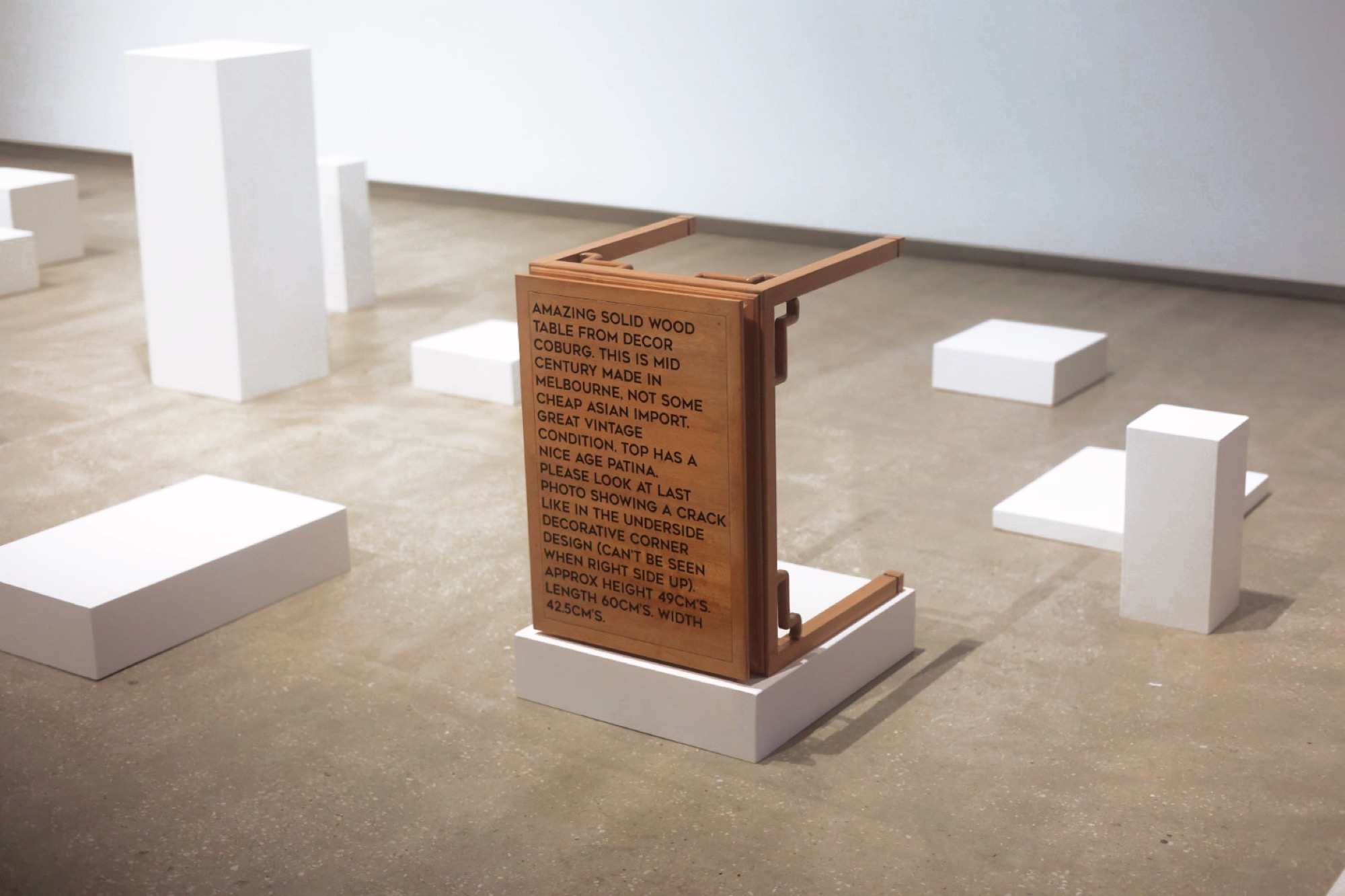 Phuong Ngo, <em>Remastered</em>, 2023, wood, nails, glue, synthetic polymer paint, dimensions vary, installation view at TarraWarra Biennial 2023: ua usiusi fa’ava’asavili. Photo: Luce Nguyễn-Hunt