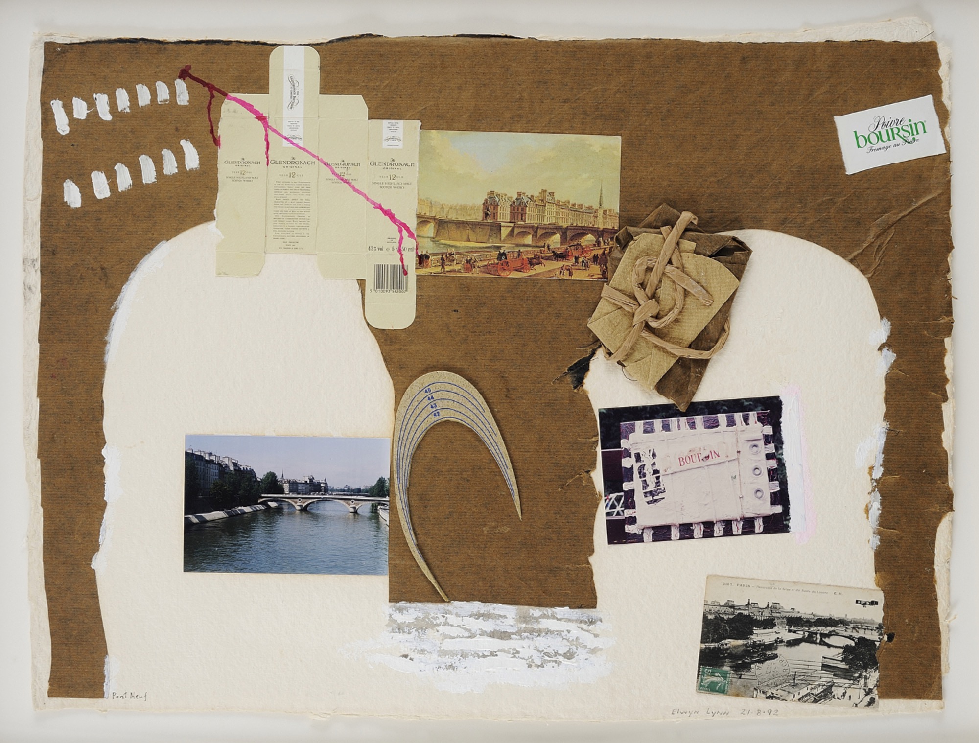 Elwyn Lynn, <em>Pont Neuf</em>, 1992, acrylic and collage on paper, 50.00 x 68.00.