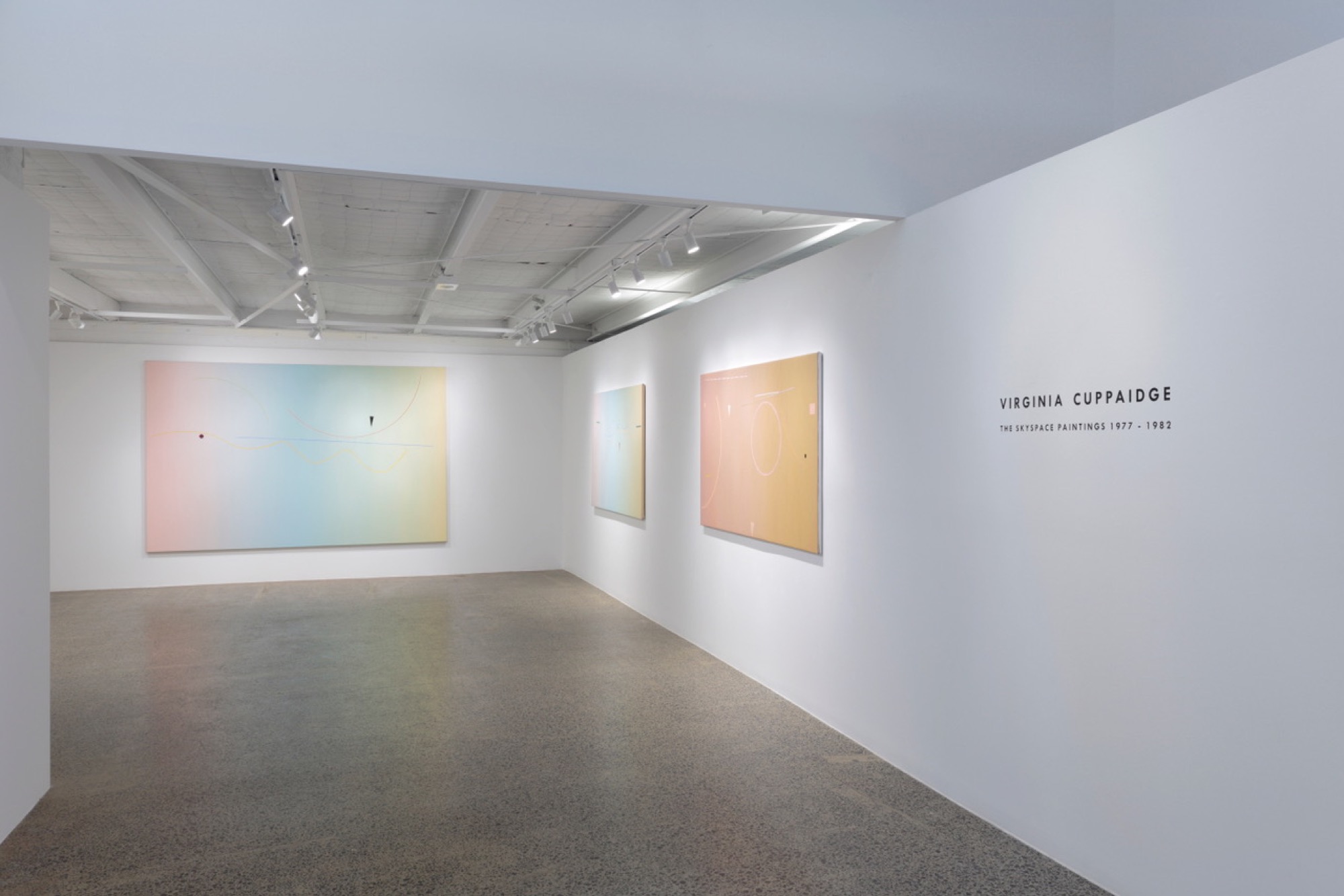 Virginia Cuppaidge <em>The Skyspace Paintings 1977 - 1982</em>, installation view, Nicholas Thompson Gallery, 2020.