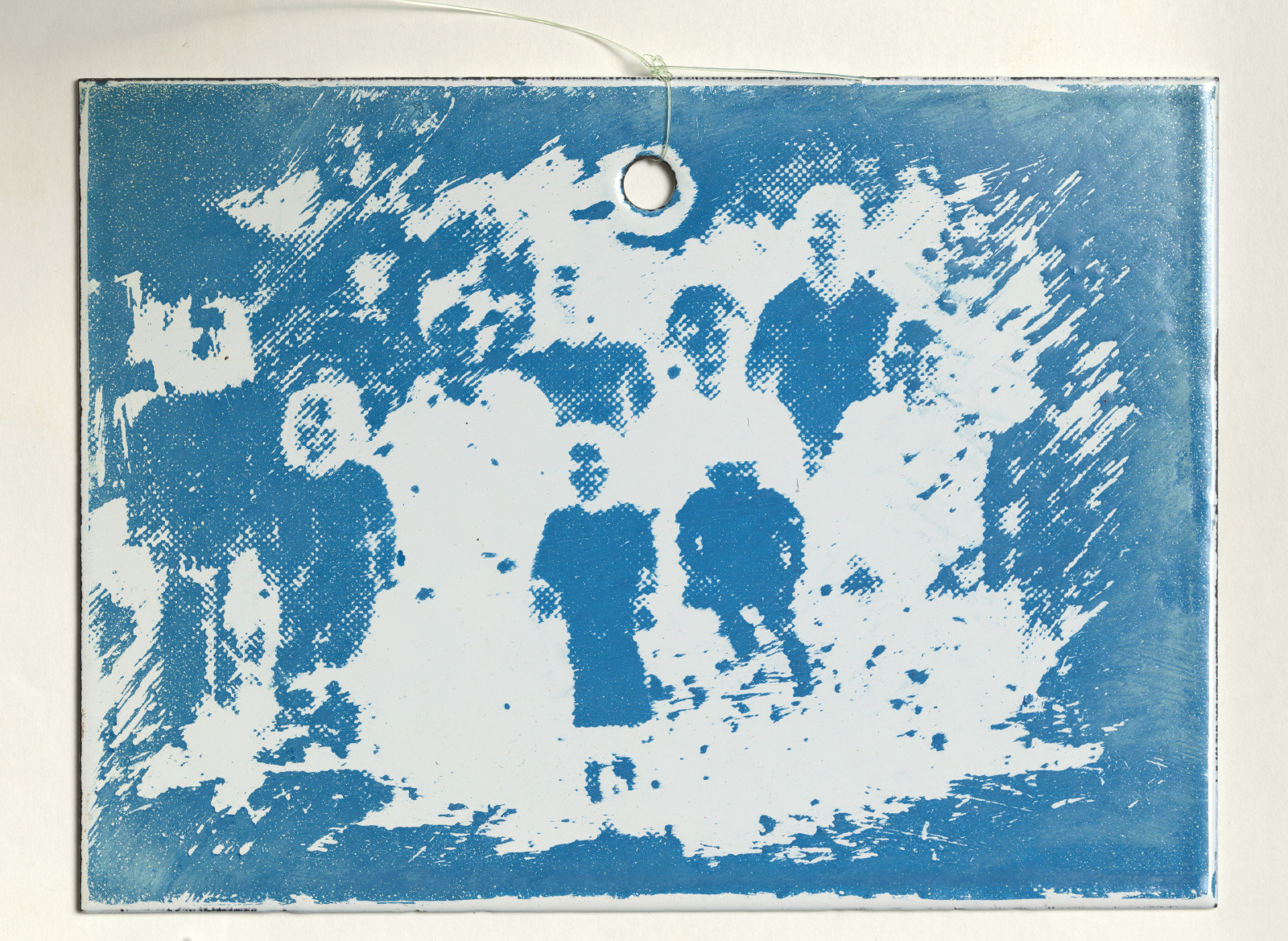 Vivienne Binns and Participants (Vickie), (detail of) <em>Mothers’ Memories, Others’ Memories: Postcard Rack</em>, 1980, screenprints on vitreous enamel on steel, prints attached by nylon line to anodised steel postcard rack, 90.4 (H) x 27.0 (W) x 27.0 (D) cm (overall), National Gallery of Australia, Canberra (Gift of the Philip Morris Arts Grant 1982). © Vivienne Binns/Copyright Agency.