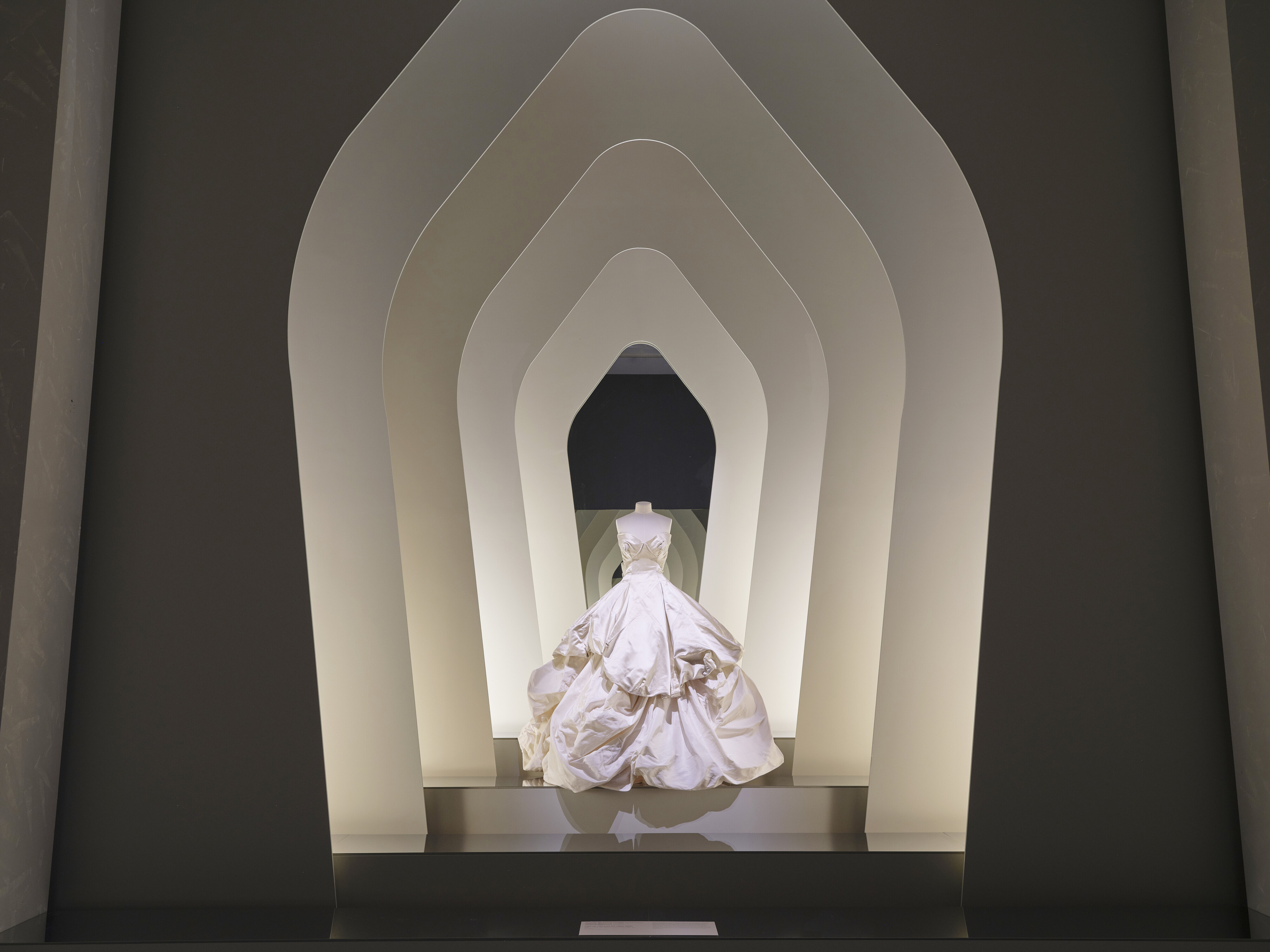 <p>Installation view of Vivienne Westwood, Look 58 <em>Lilly From the Valley Dress, Wake Up Cave Girl</em> collection autumn-winter, 2007-2008 inside <em>Westwood | Kawakubo</em> at NGV International, Melbourne. Courtesy of Vivienne Westwood Heritage. Photo: Sean Fennessy</p>