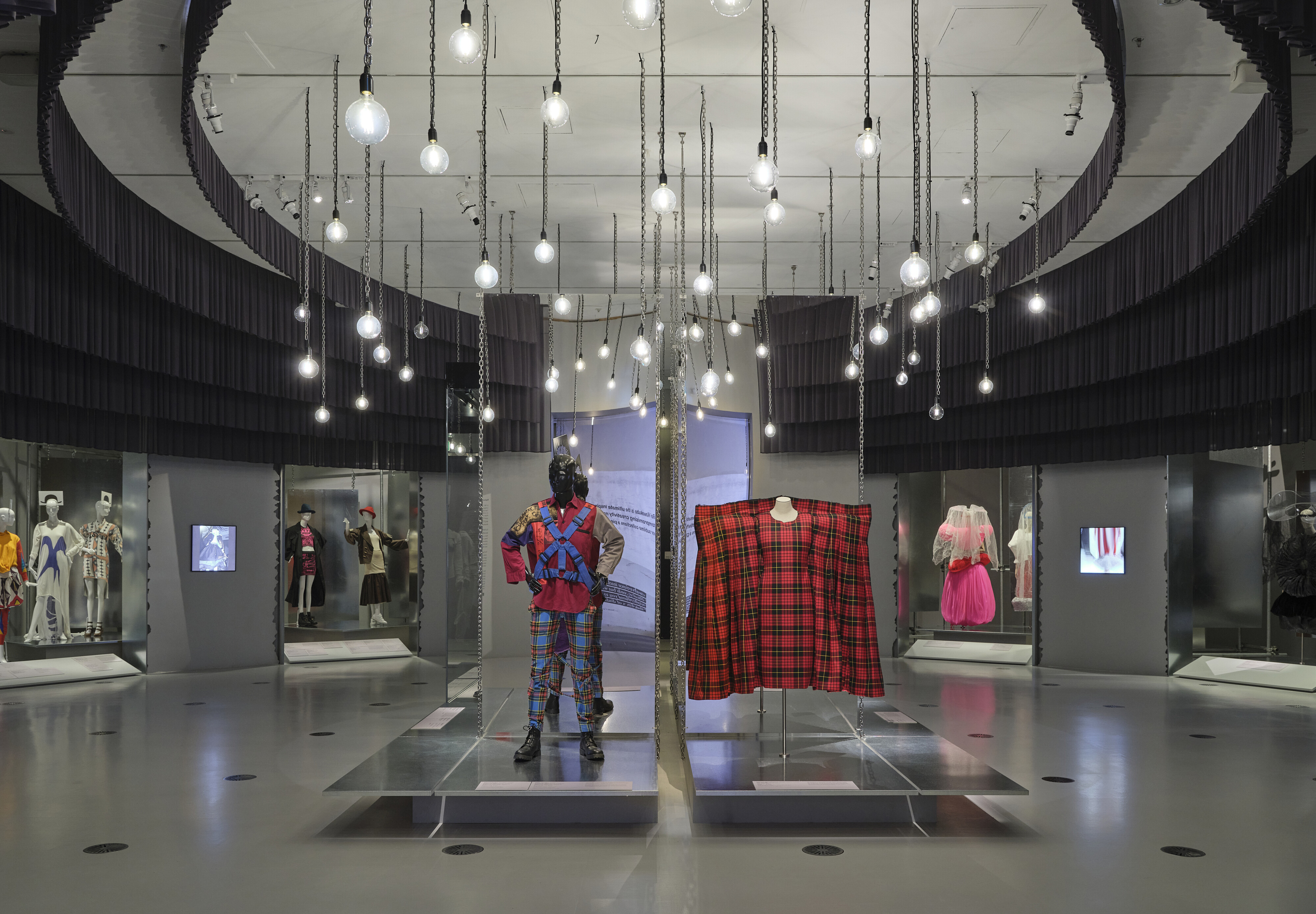 <p>Installation view of <em>Westwood | Kawakubo</em> at NGV International, Melbourne. Photo: Sean Fennessy</p>