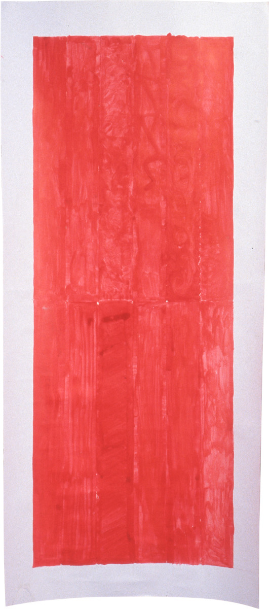 Geoff Lowe, <em>Minimalist Republic (with Rosebud)</em>, 1995, ink on paper on linen, 73 x 92cm. Courtesy Roslyn Oxley9 Gallery.