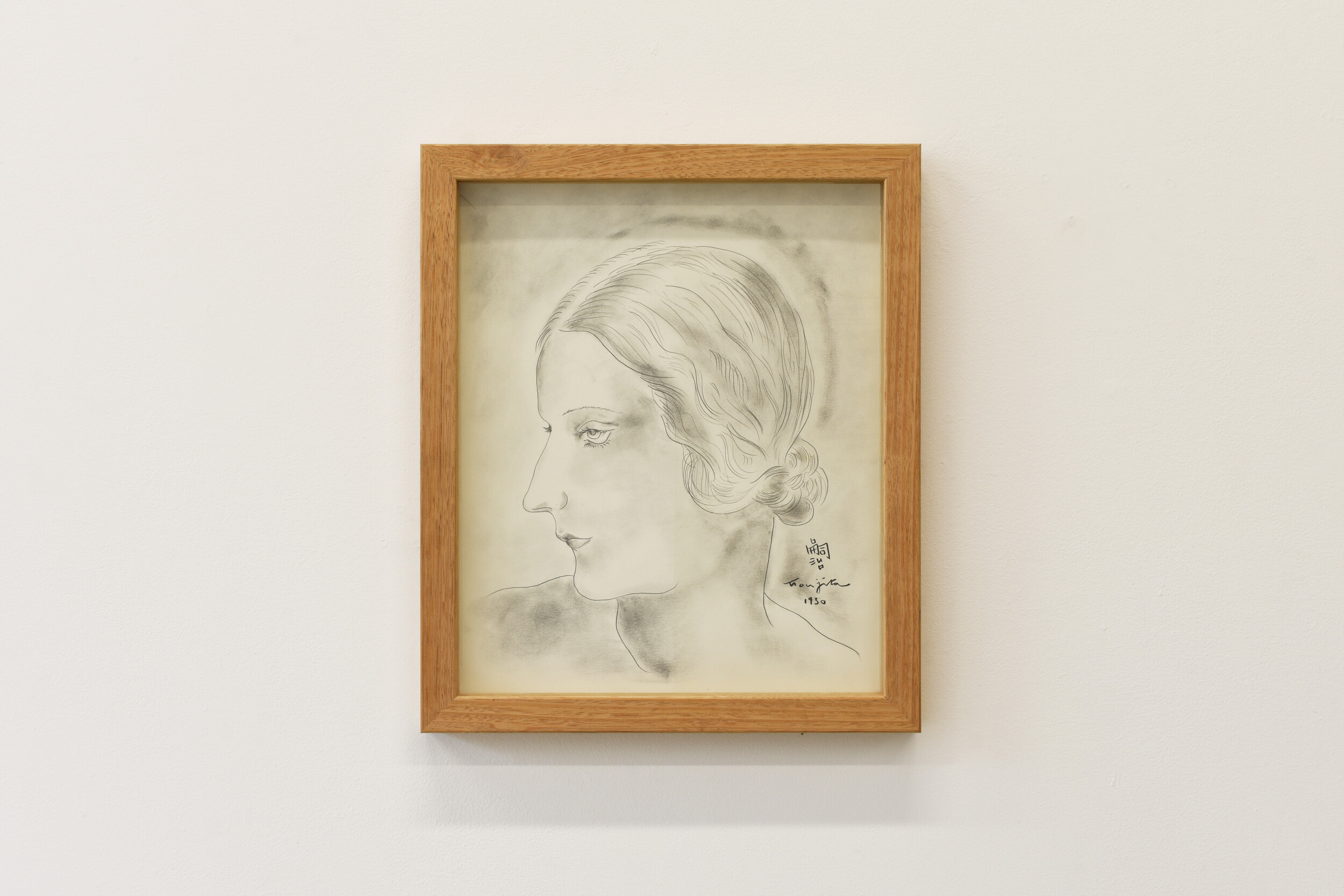 Tsuguharu Foujita, <em>Portrait of a Young Woman</em>, 1936, pencil on paper, 240 x 290mm. Courtesy the Okatsuka Collection and the Hiroshima Museum of Art. Photograph: Nina Rose Prendergast.