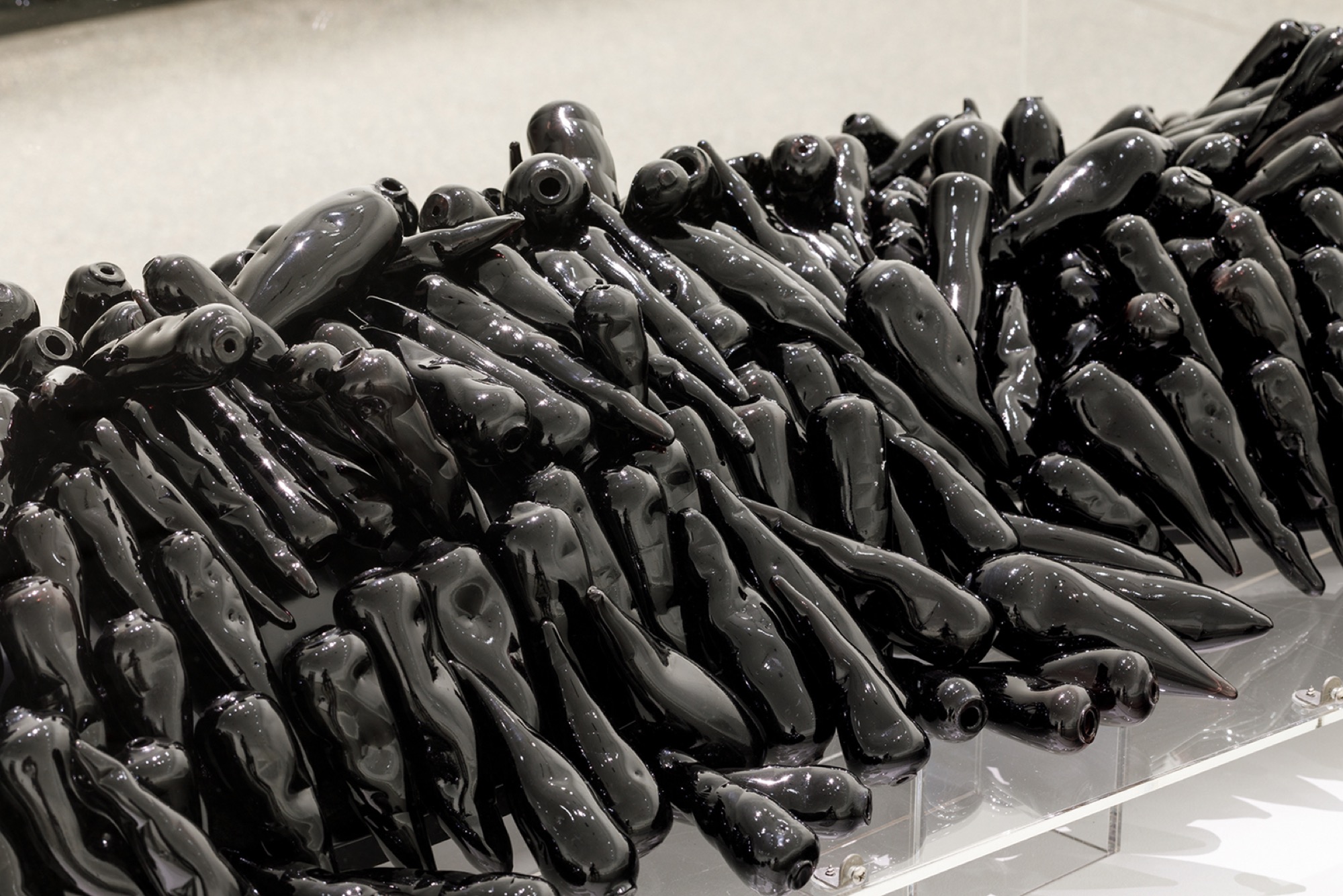 Yhonnie Scarce, <em>Blood on the wattle (Elliston, South Australia, 1849)</em>, installation view, 2013. Australian Centre for Contemporary Art, Melbourne. Collection: National Gallery of Victoria, Melbourne Purchased with funds donated by Kerry Gardner, Andrew Myer and The Myer Foundation, 2013. Photo: Andrew Curtis.