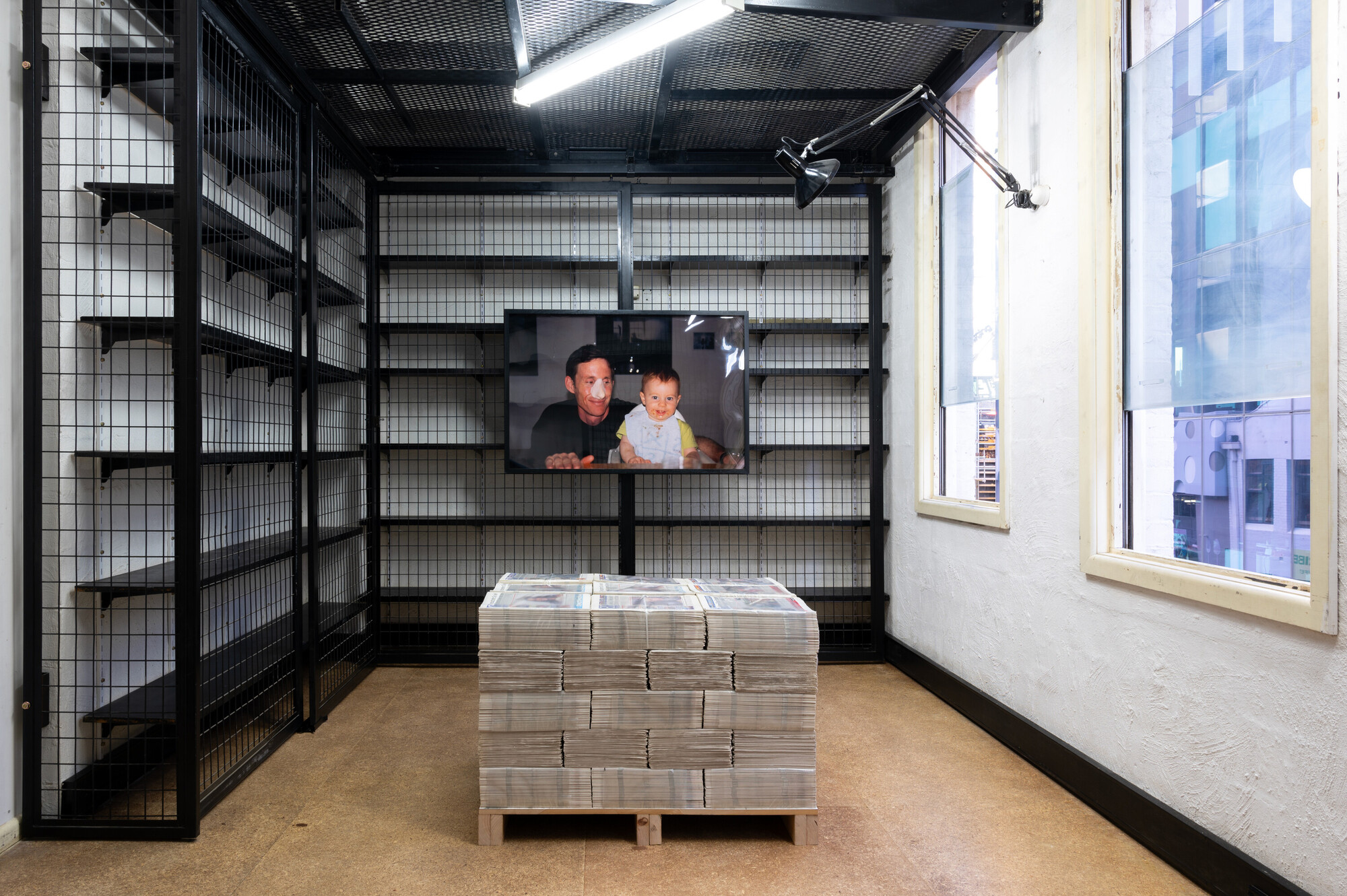 <p>Stuart Ringholt: <em>Conceptual Art Improved My Embarrassing Life</em>, installation image featuring <em>Embarrassed</em>, 2003 and <em>On Wednesday he wore a plastic nose</em>, 2003. Exhibited at Cache, 2-3 February 2024. Photograph: Tommaso Nervegna-Reed. Image courtesy of the artist and Cache.</p>